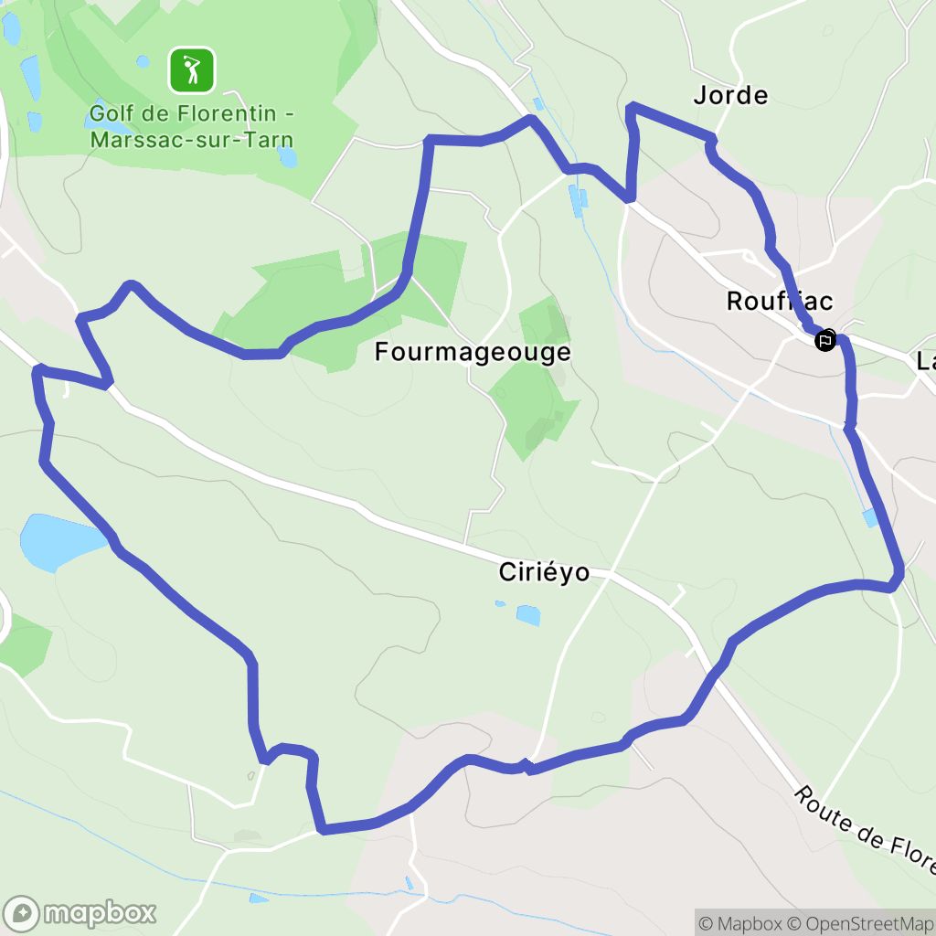 Rouffiac : carte du parcours de randonnée - France