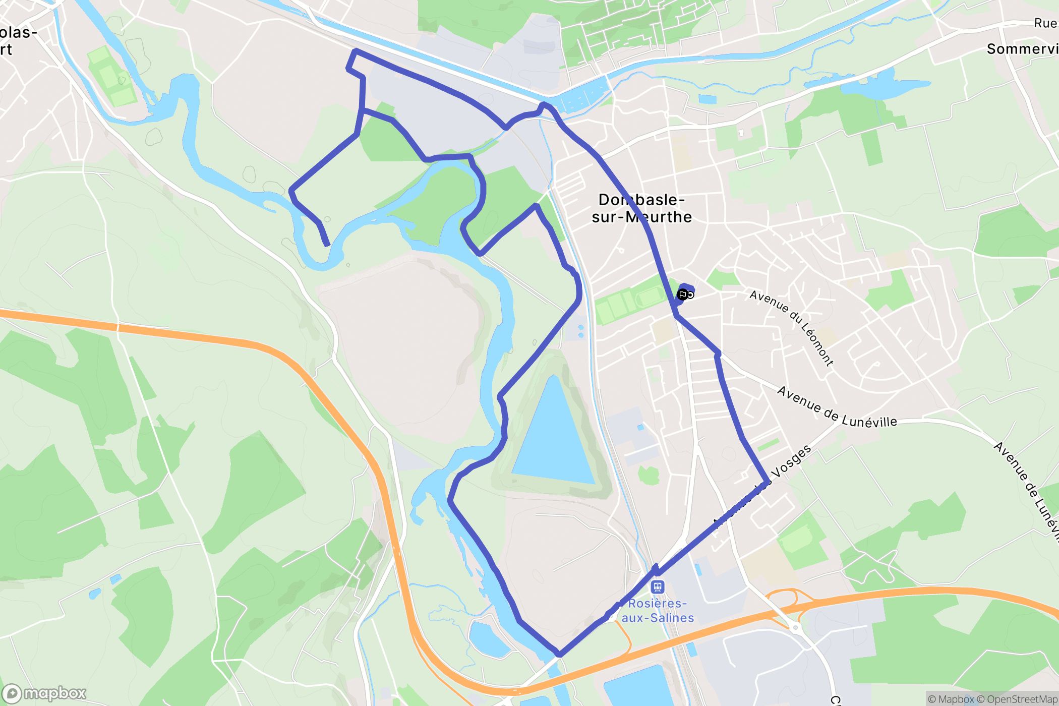 Dombasle-sur-Meurthe : carte du parcours de randonnée - France