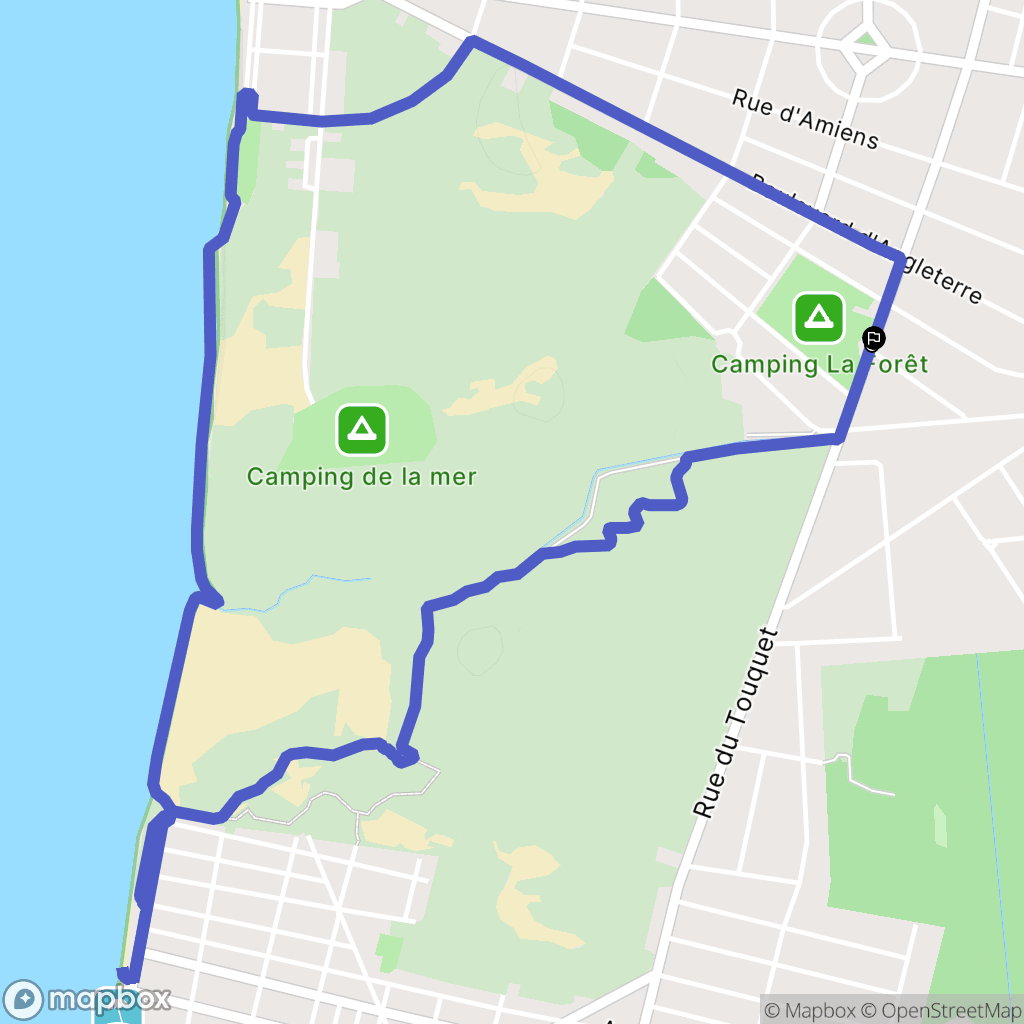 Stella-Plage, Cucq : carte du parcours de randonnée - France