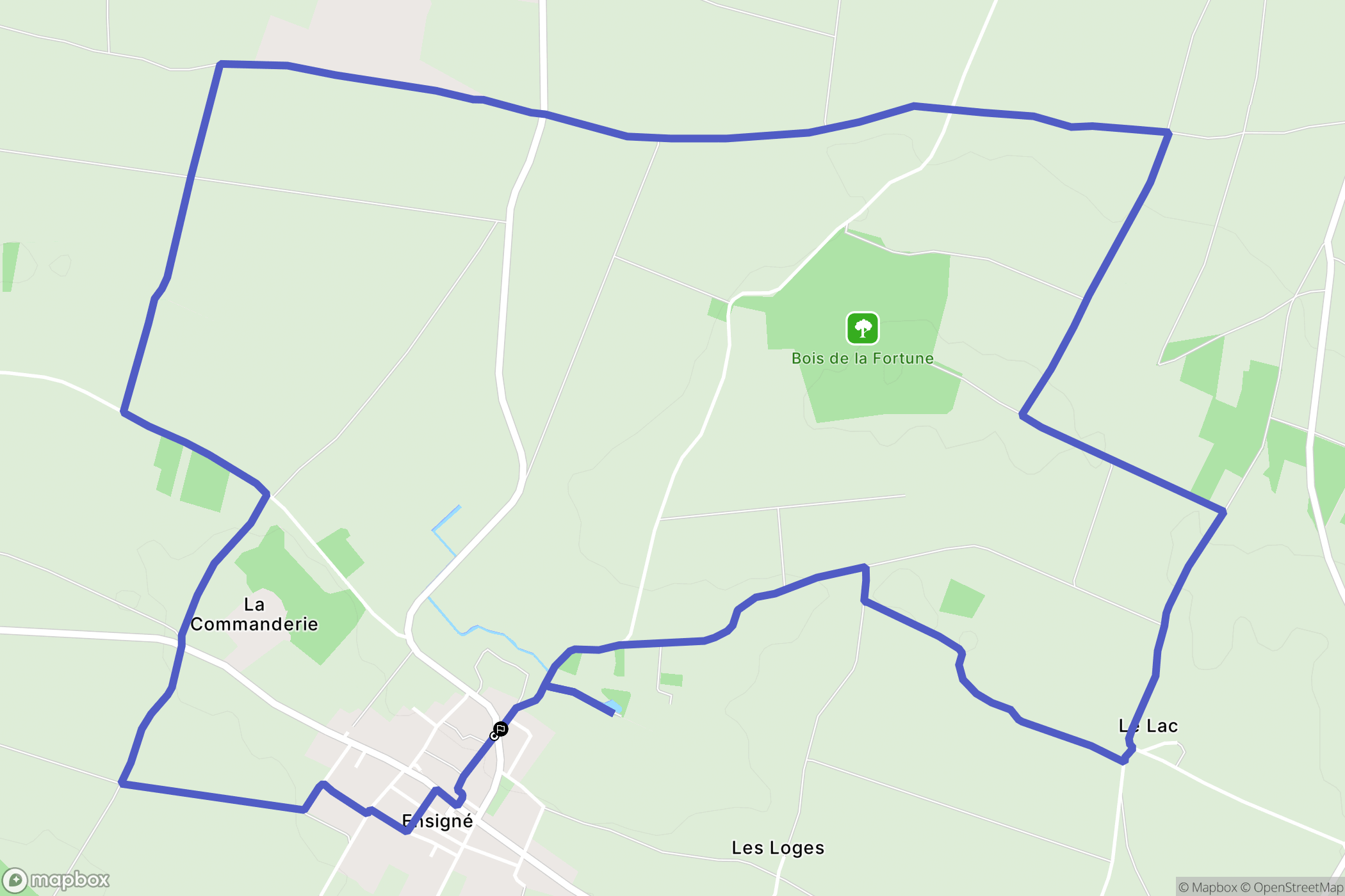Ensigné : carte du parcours de randonnée - France