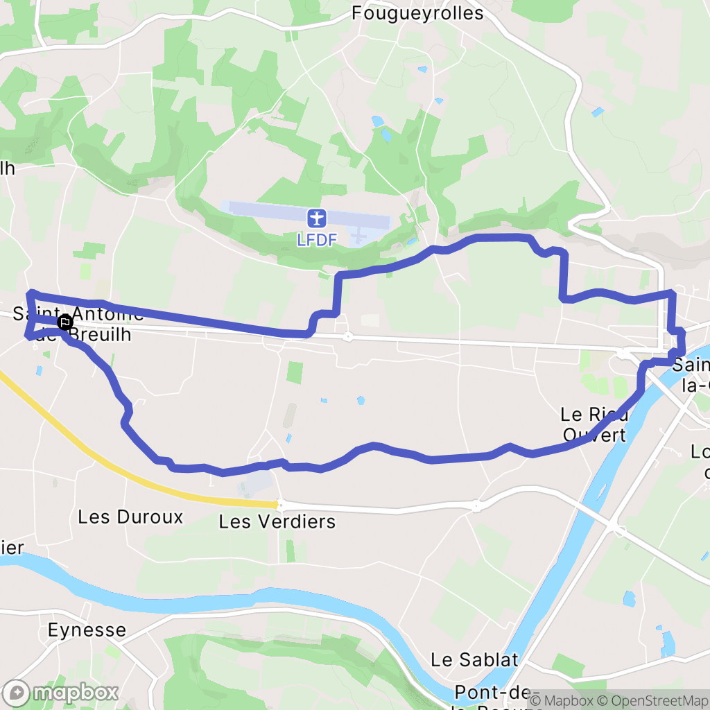 Saint-Antoine-de-Breuilh : carte du parcours de randonnée - France