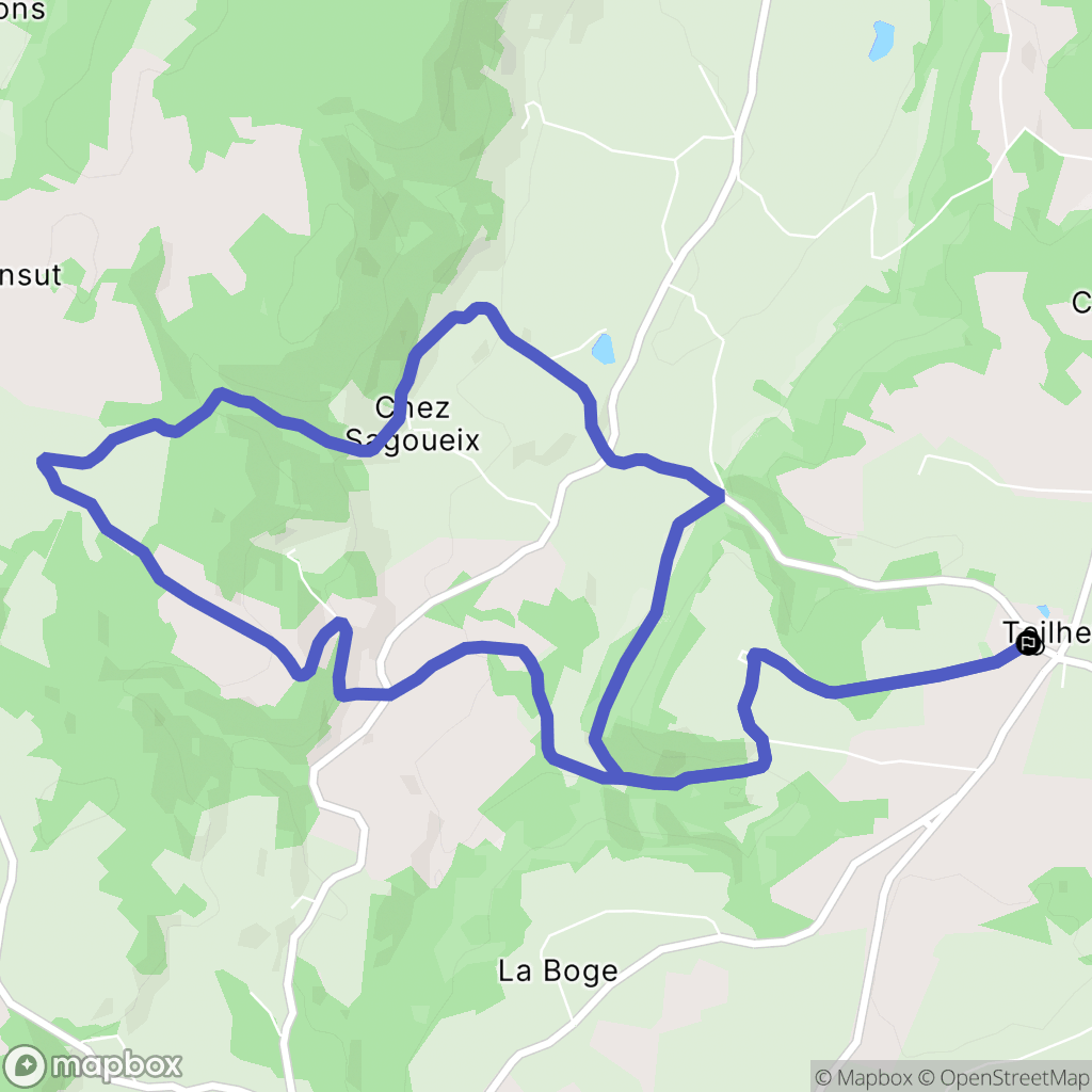 Teilhet : carte du parcours de randonnée - France