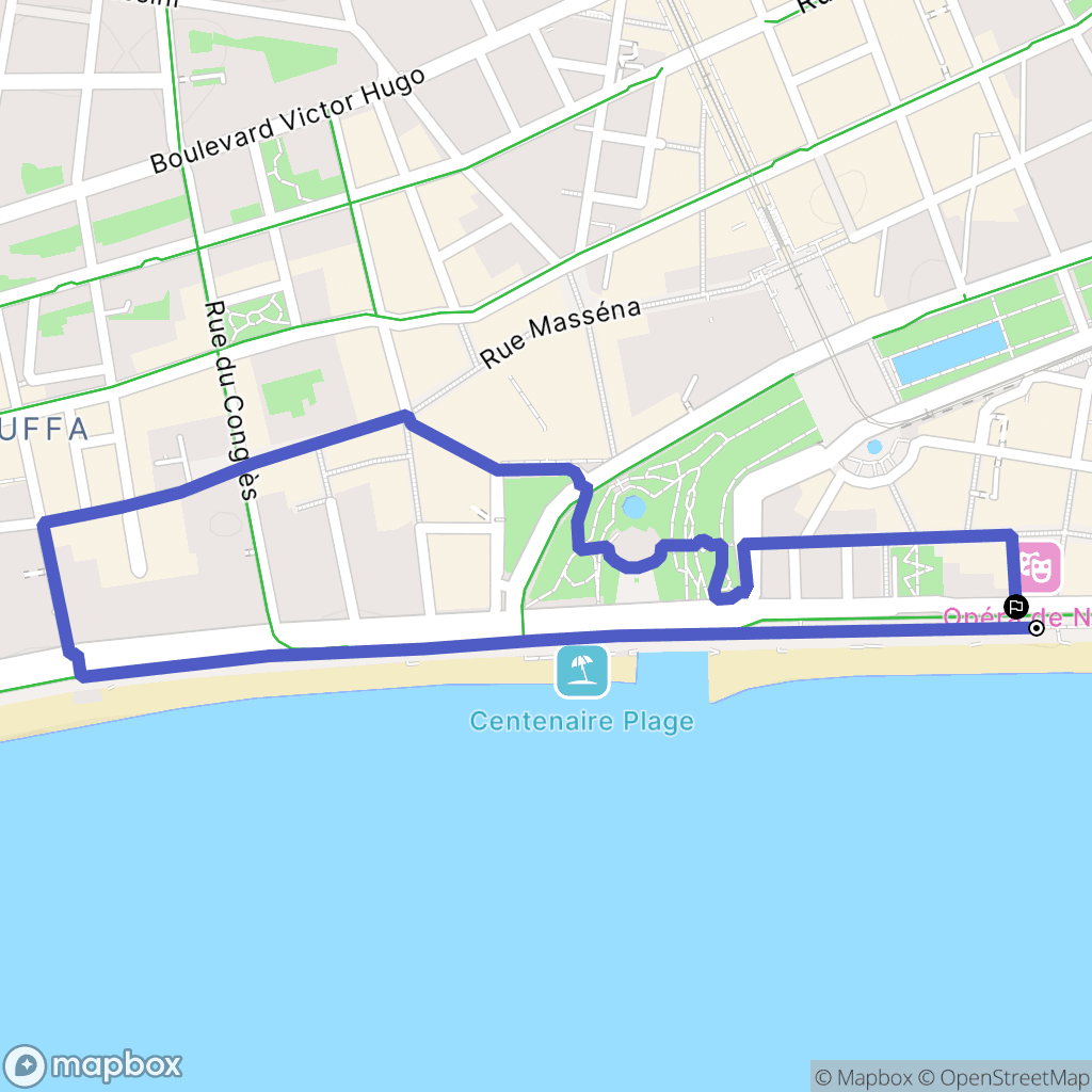 Nice : carte du parcours de randonnée - France