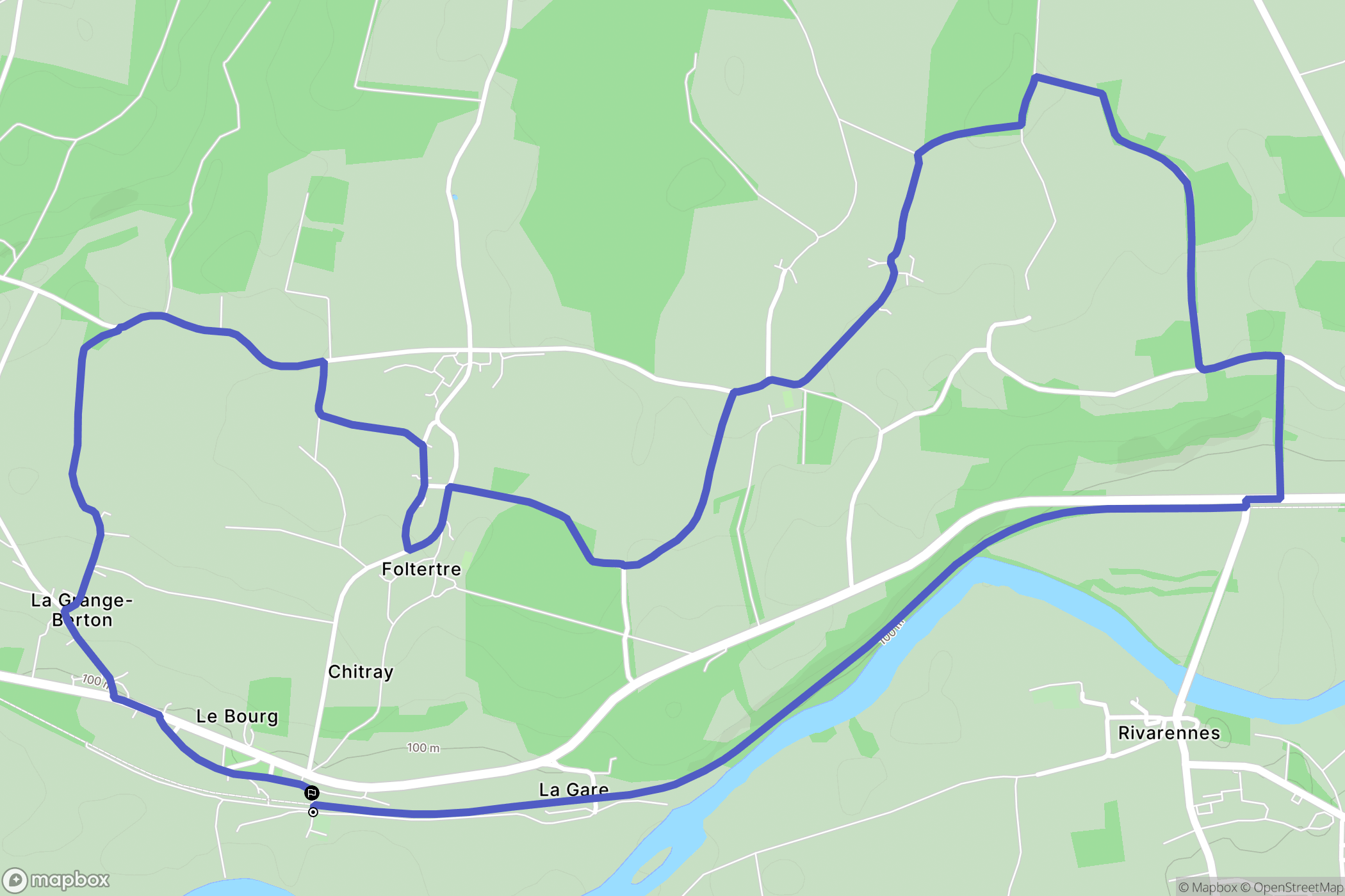 Chitray : carte du parcours de randonnée - France
