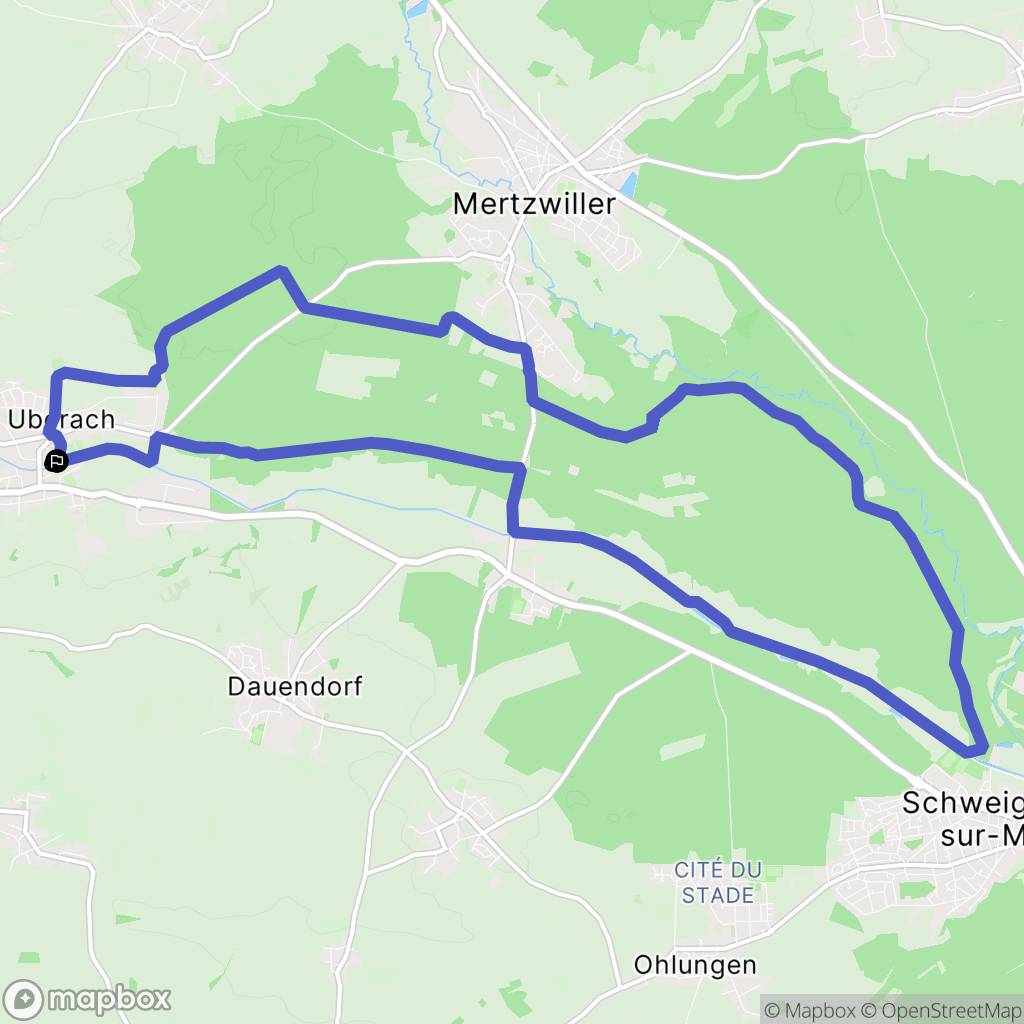 Val-de-Moder : carte du parcours de randonnée - France