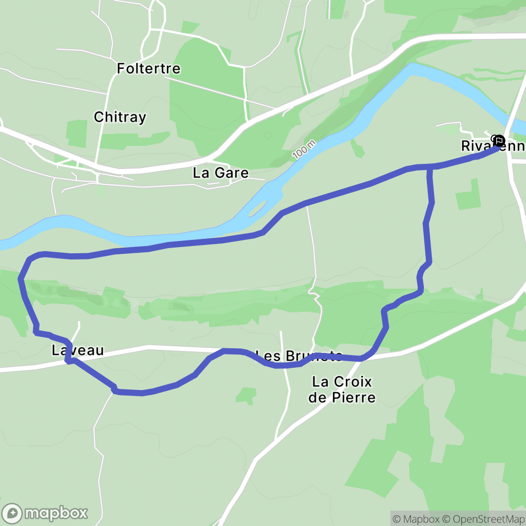 Rivarennes : carte du parcours de randonnée - France