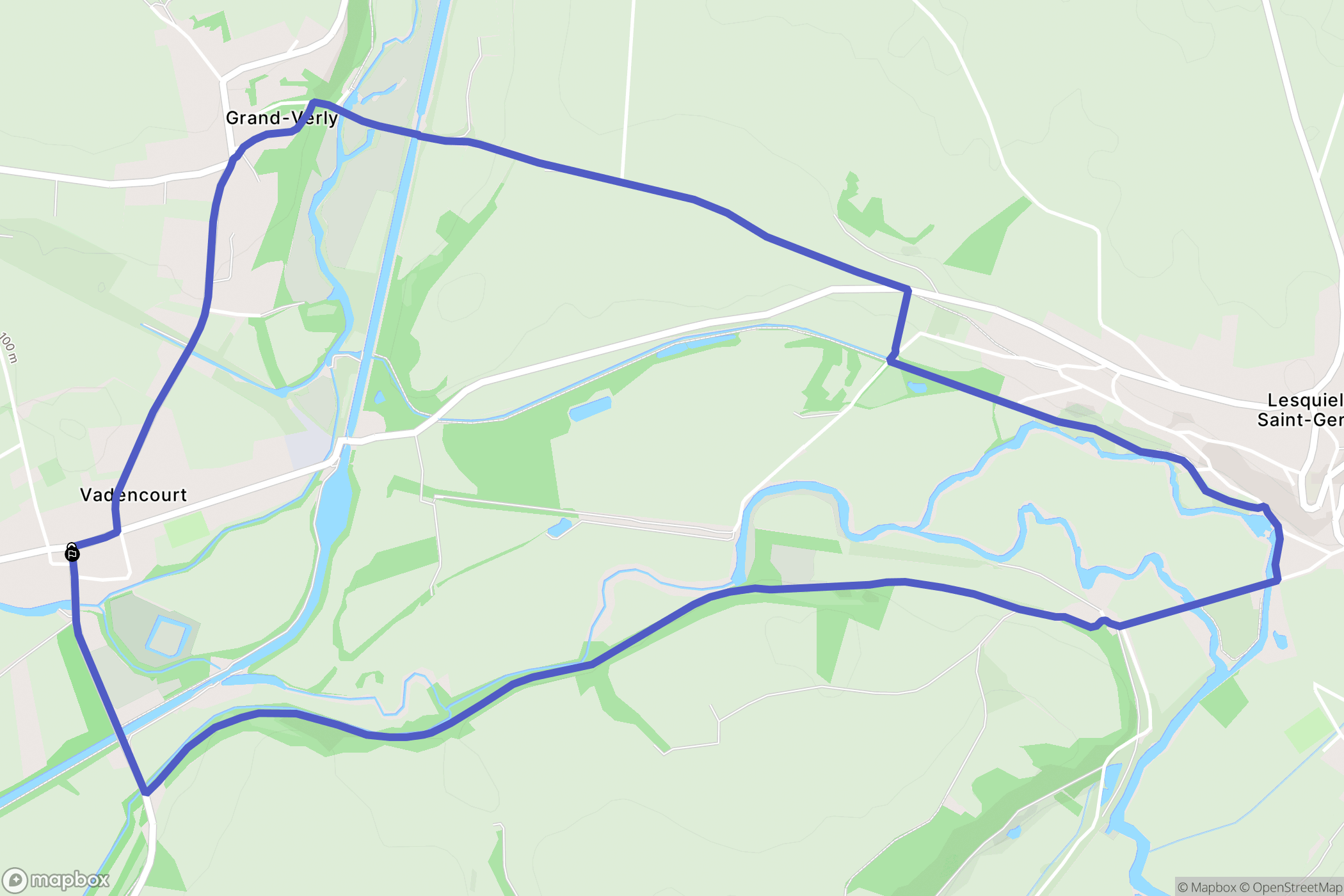 Vadencourt : carte du parcours de randonnée - France