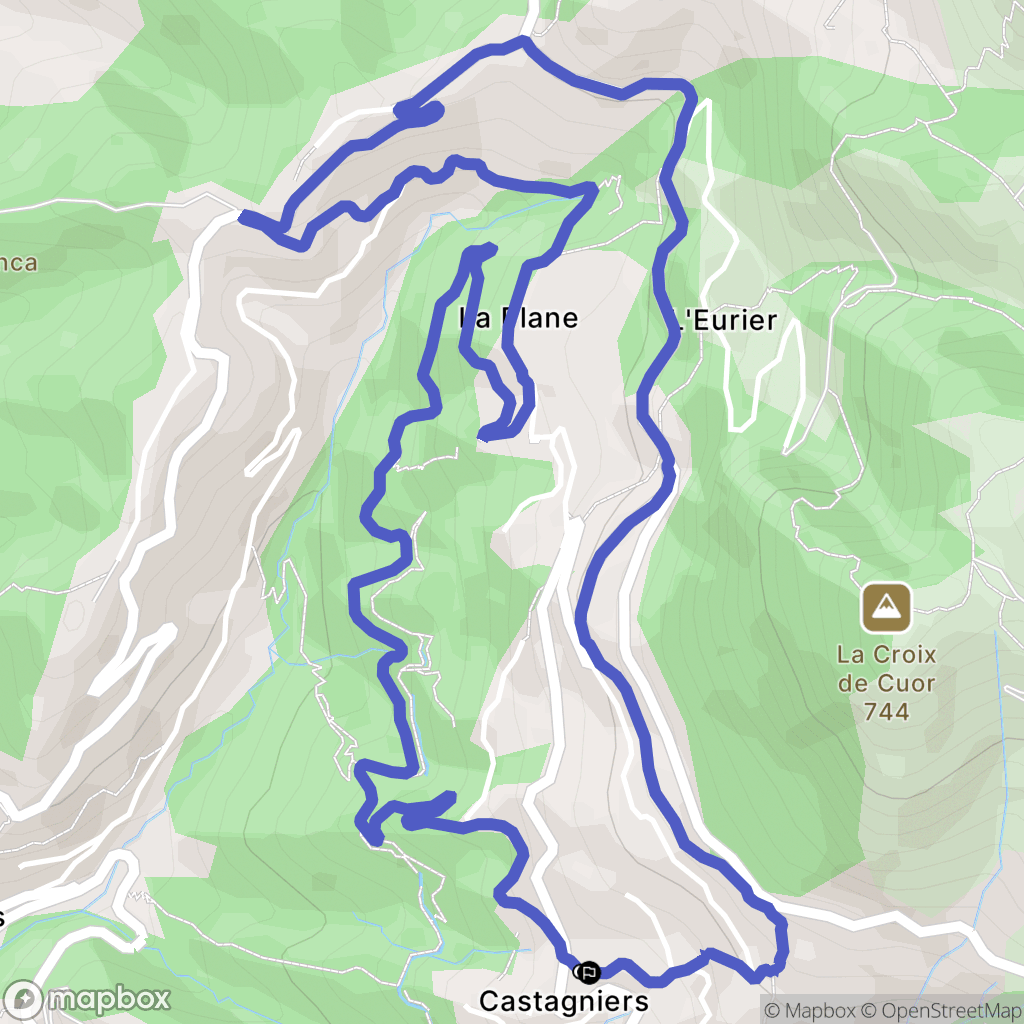 Castagniers : carte du parcours de randonnée - France