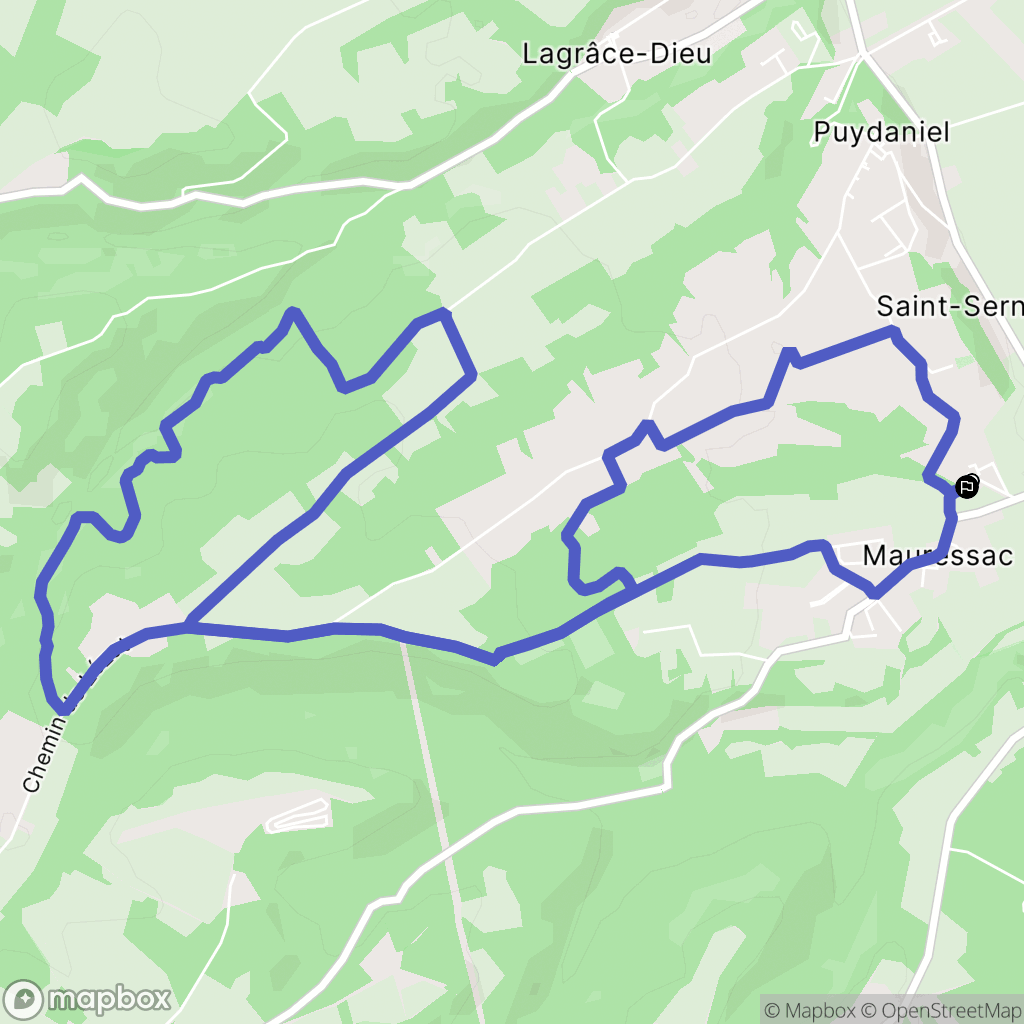 Mauressac : carte du parcours de randonnée - France