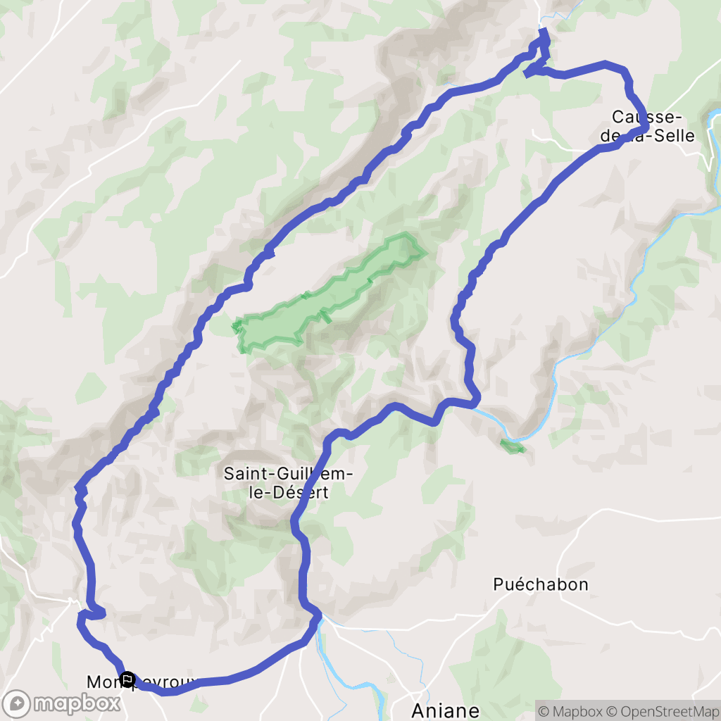 Montpeyroux : carte du parcours de randonnée - France