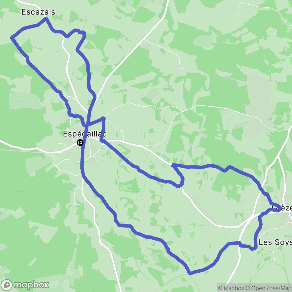 Espédaillac : carte du parcours de randonnée - France