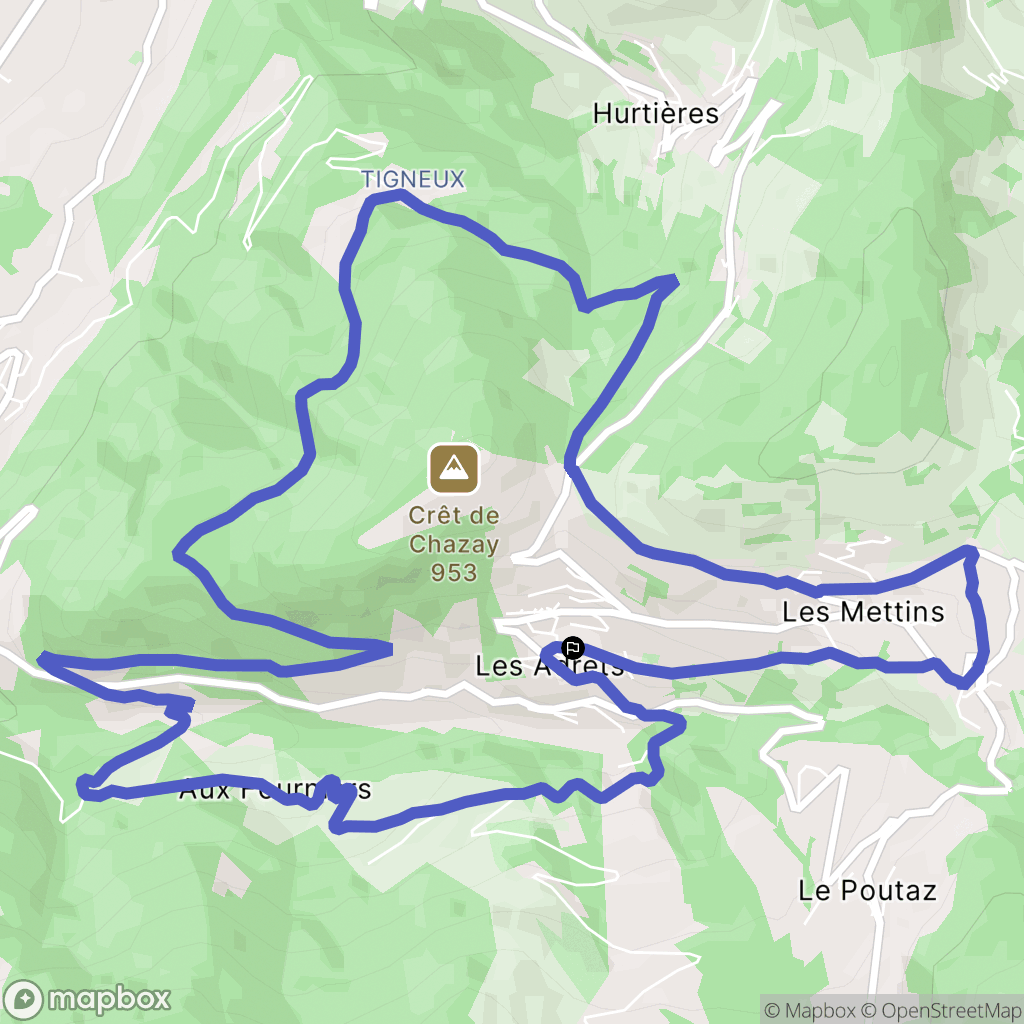 Les Adrets : carte du parcours de randonnée - France