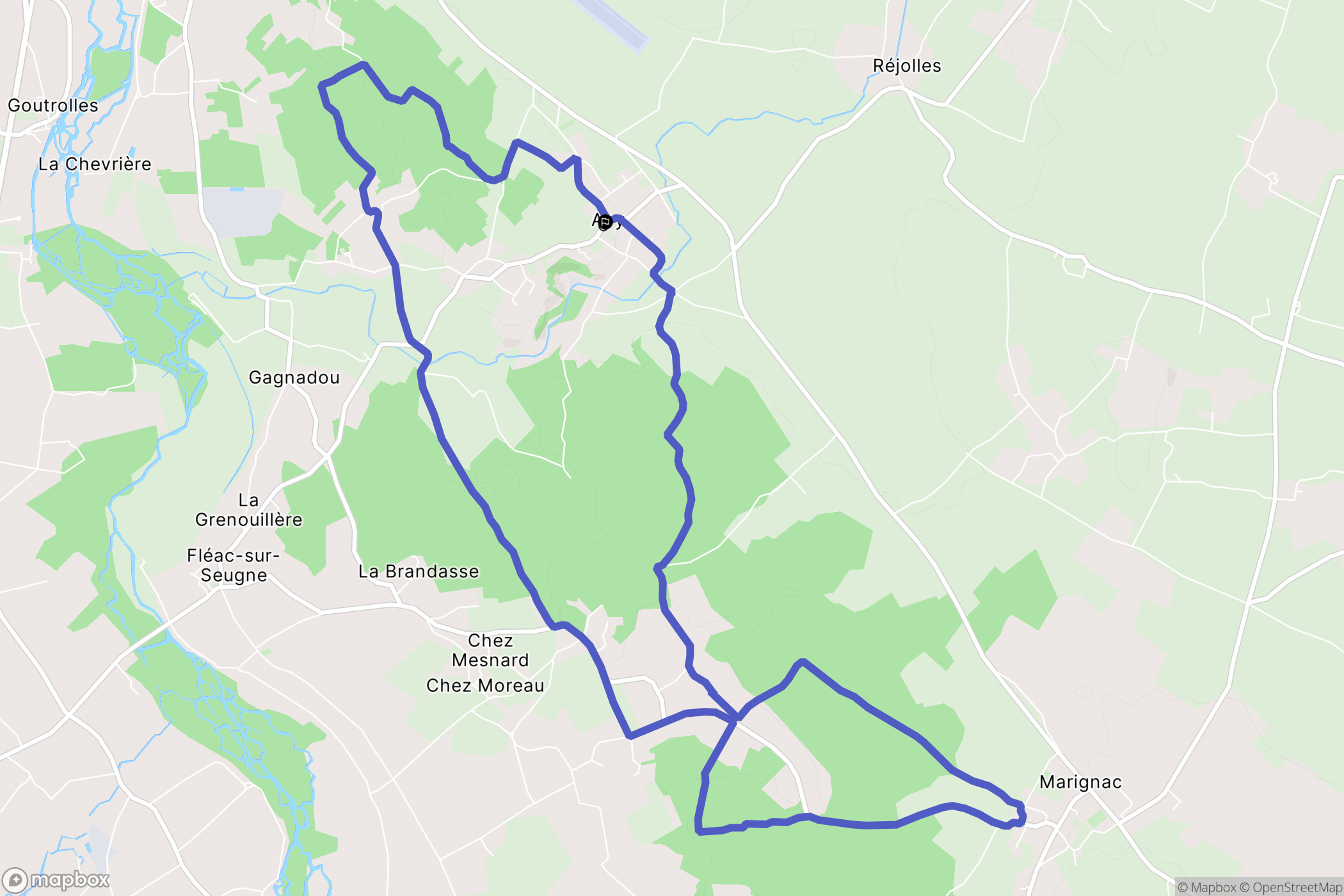 Avy : carte du parcours de randonnée - France