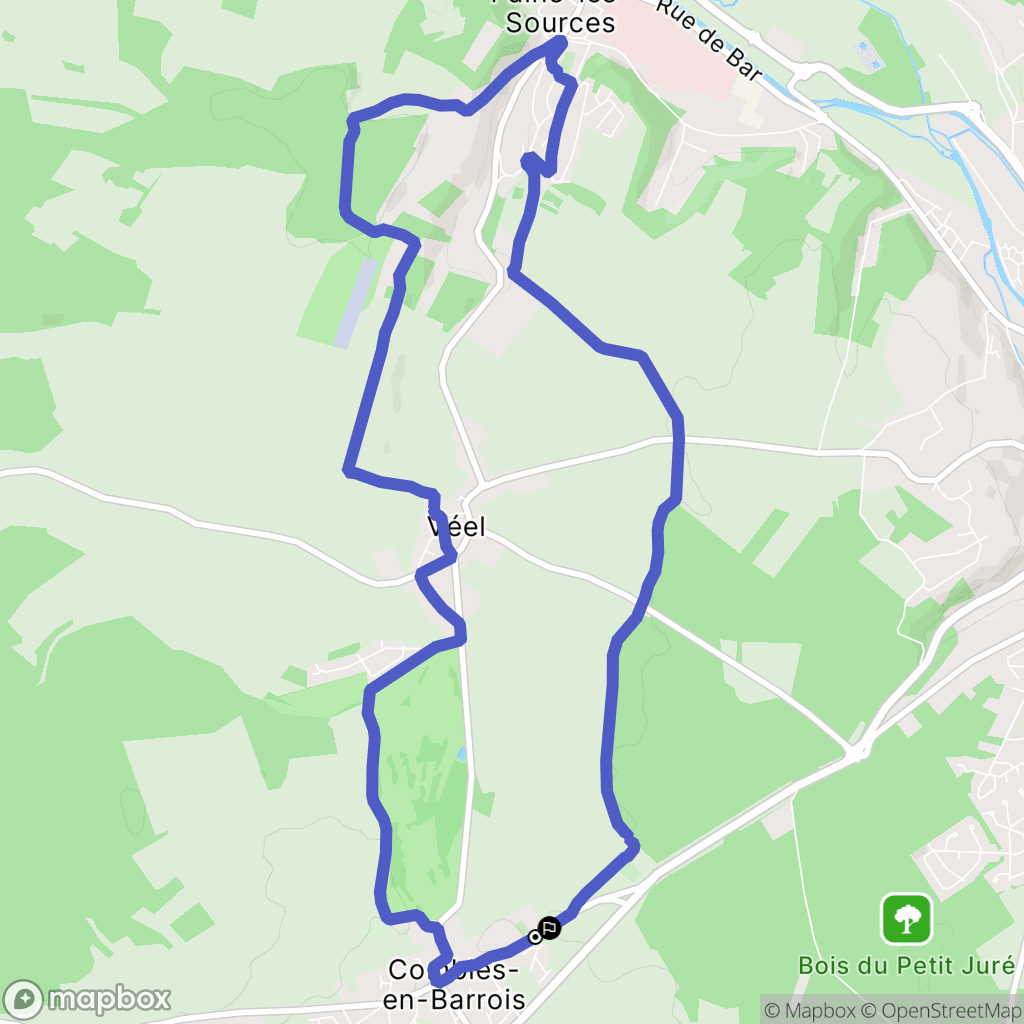 Combles-en-Barrois : carte du parcours de randonnée - France