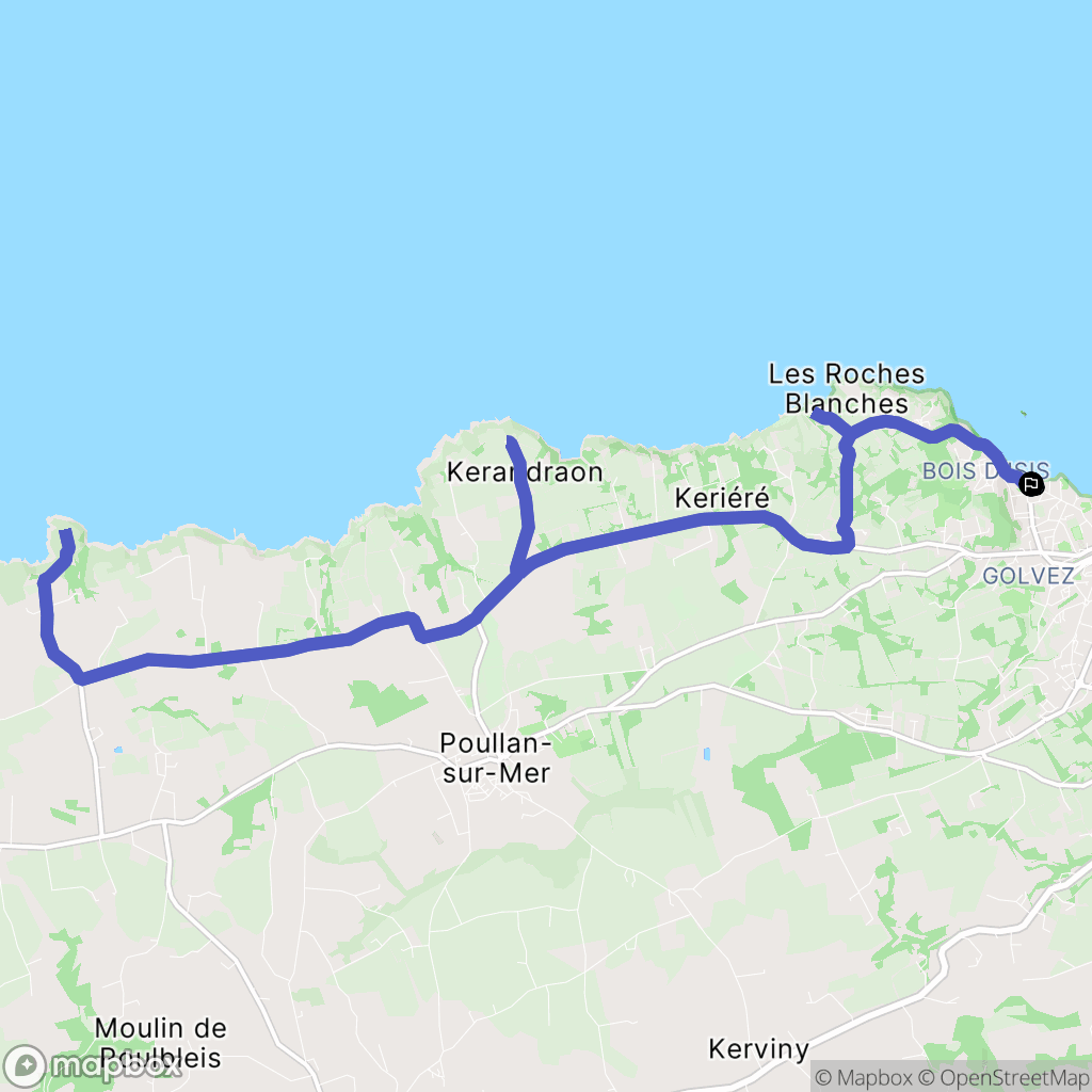 Douarnenez : carte du parcours de randonnée - France