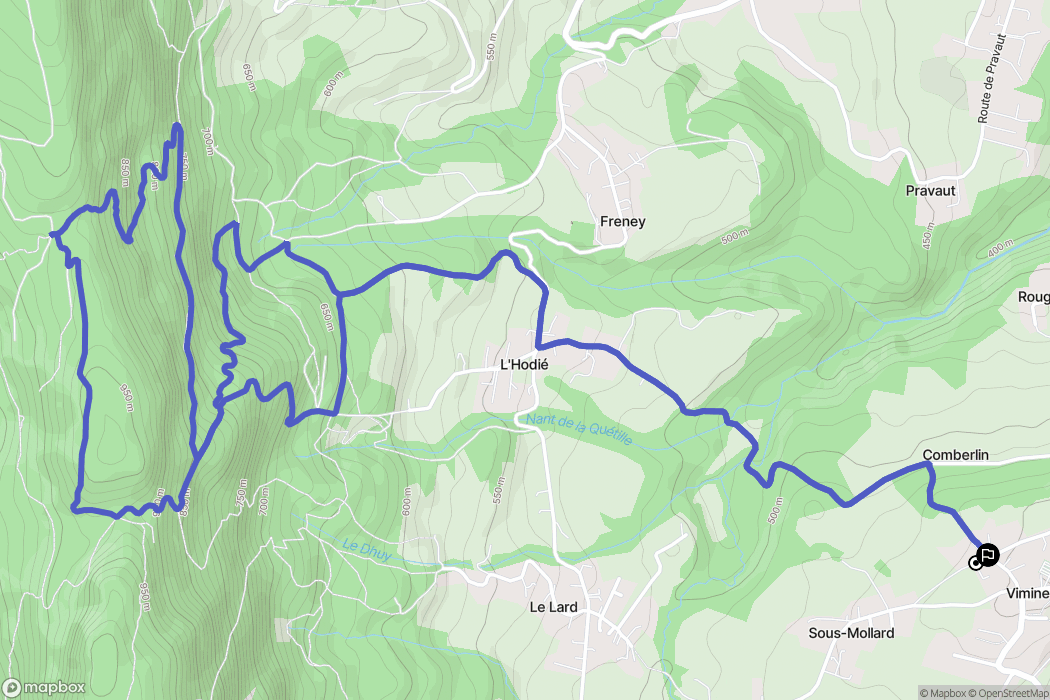 Vimines : carte du parcours de randonnée - France
