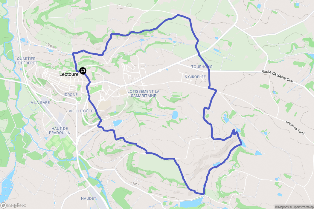 Lectoure : carte du parcours de randonnée - France