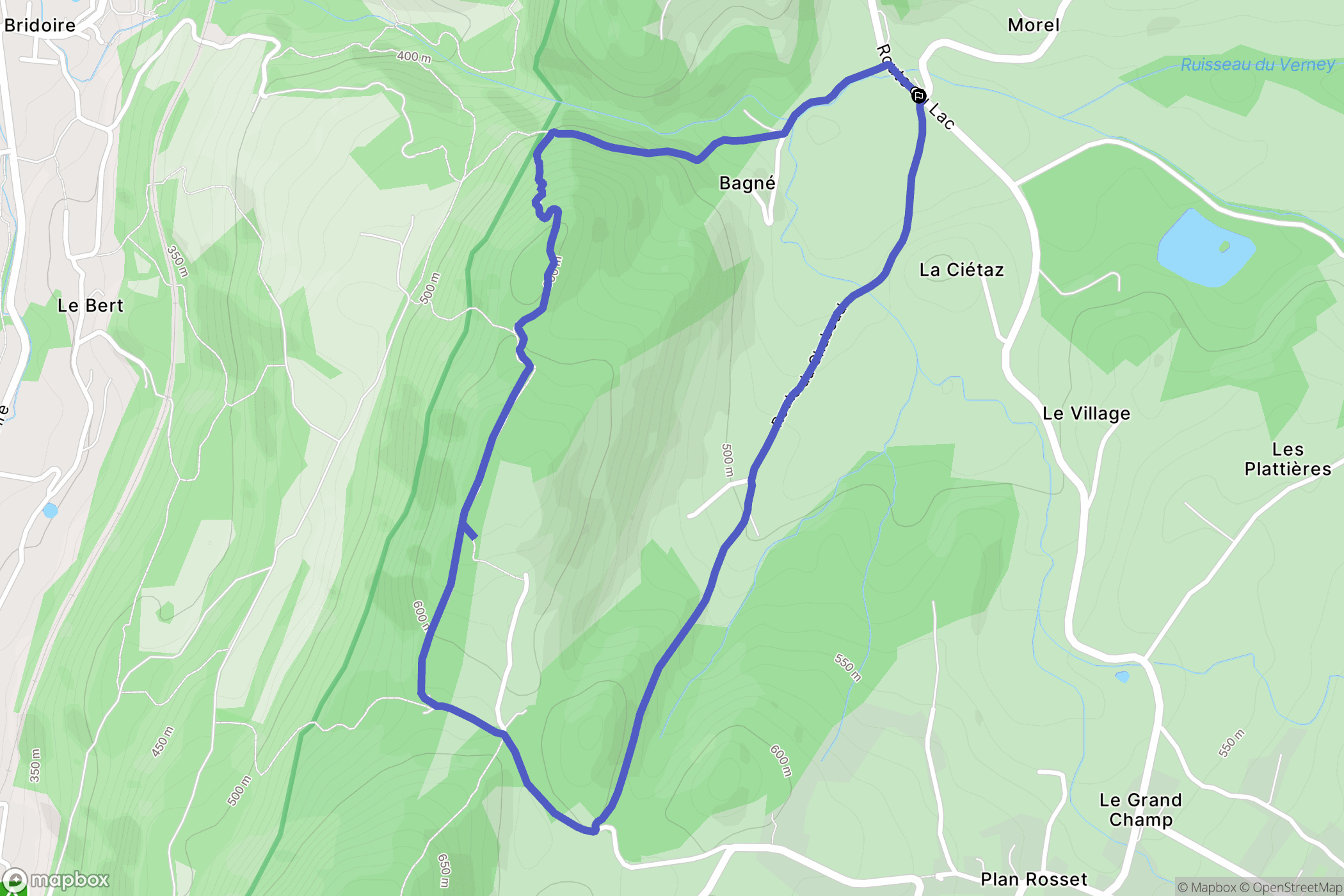 Attignat-Oncin : carte du parcours de randonnée - France