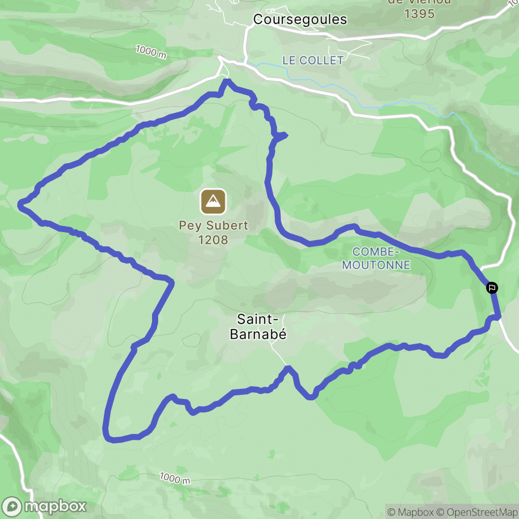 Coursegoules : carte du parcours de randonnée - France