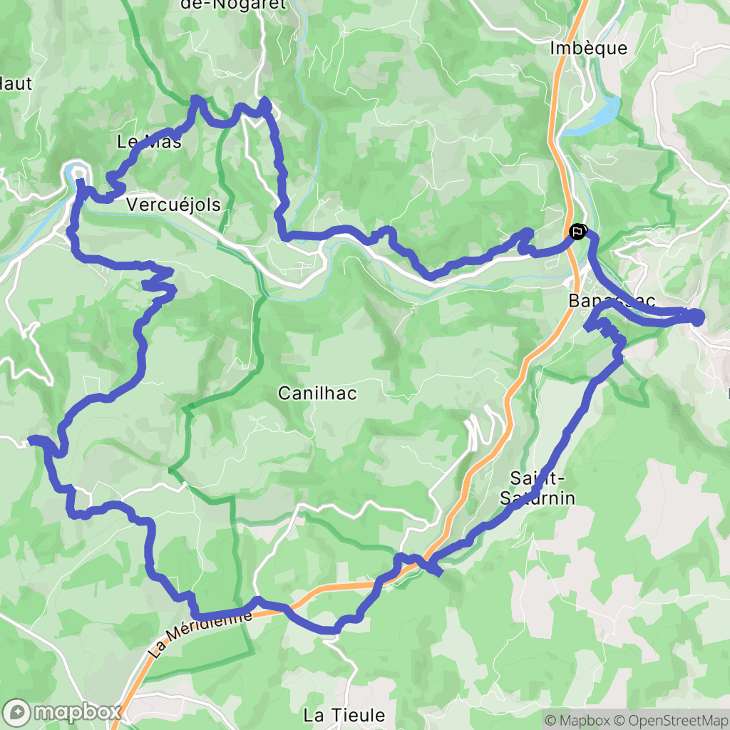 Banassac-Canilhac : carte du parcours de randonnée - France