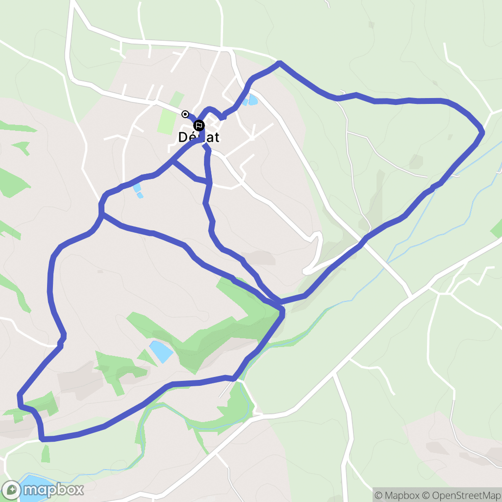 Denat : carte du parcours de randonnée - France