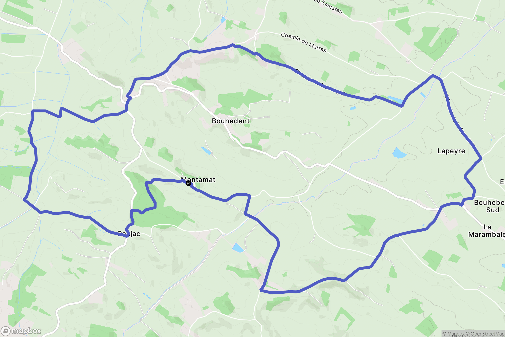 Montamat : carte du parcours de randonnée - France