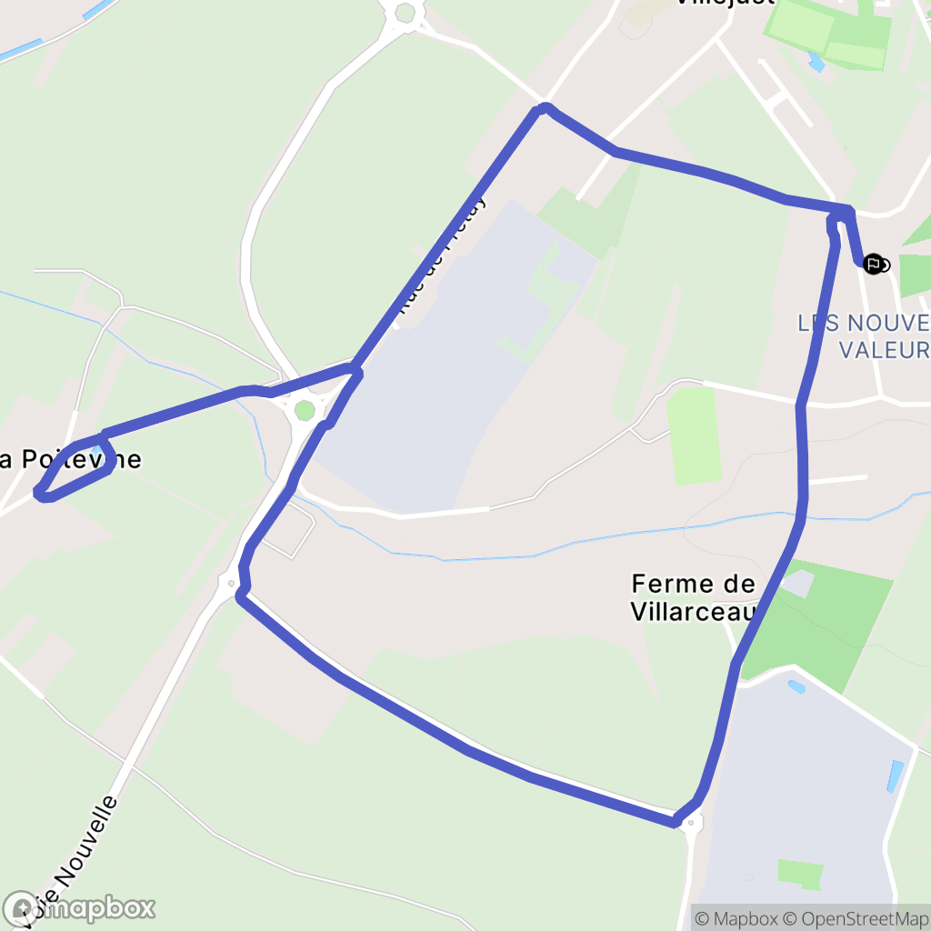 Villejust : carte du parcours de randonnée - France