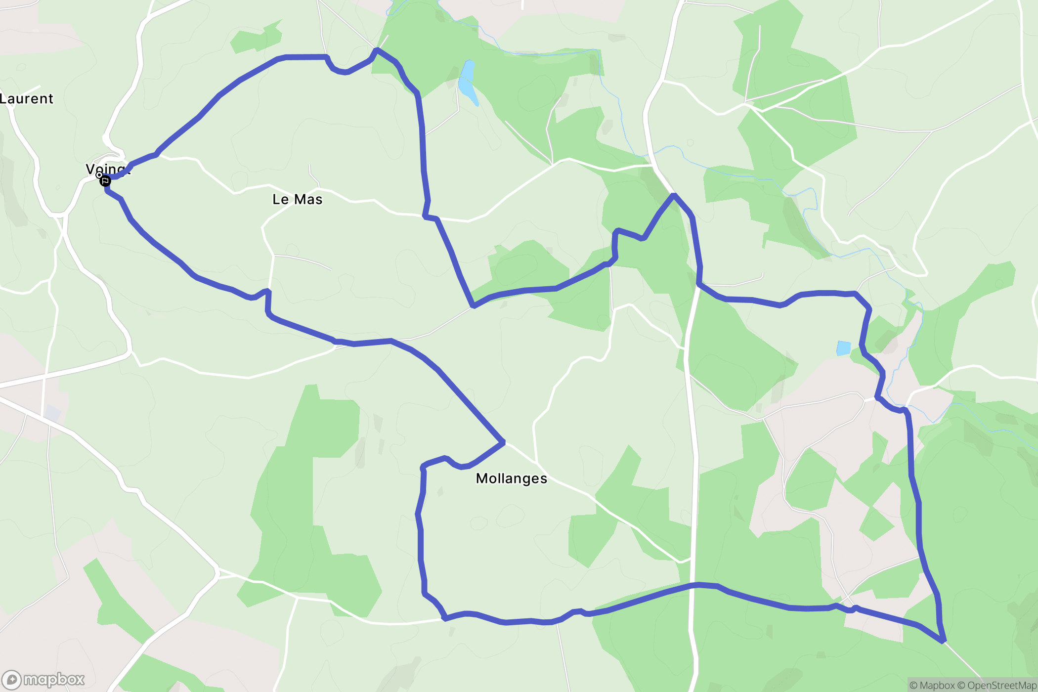 Voingt : carte du parcours de randonnée - France