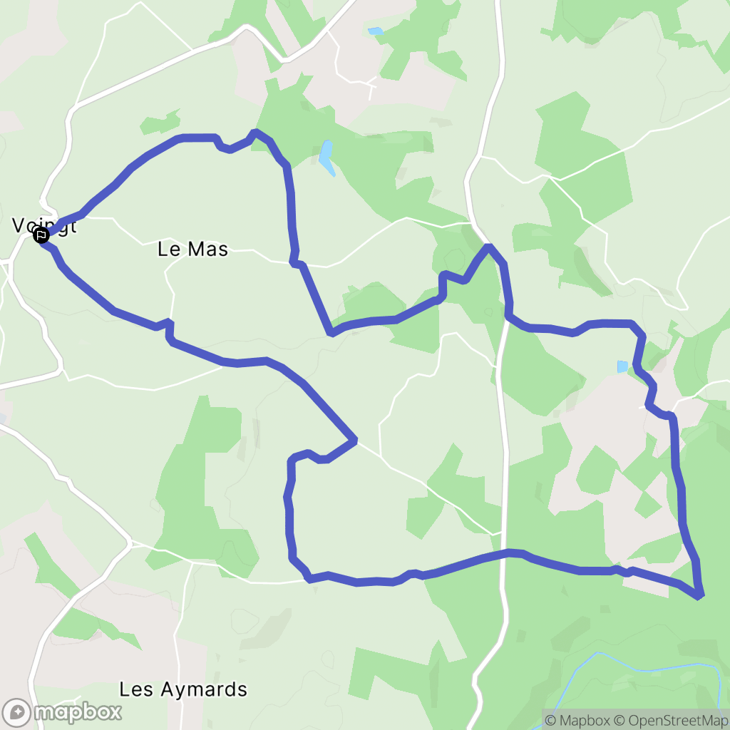 Voingt : carte du parcours de randonnée - France