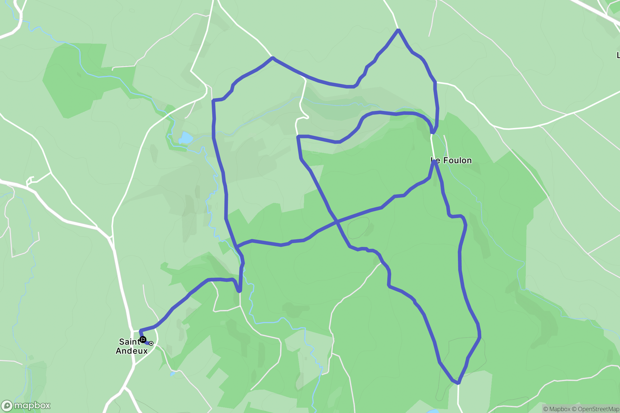 Saint-Andeux : carte du parcours de randonnée - France