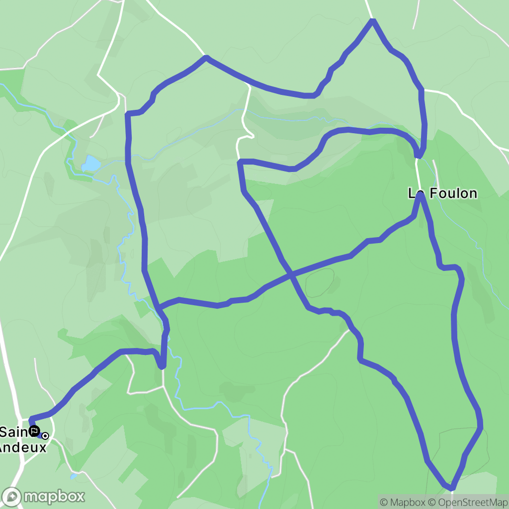 Saint-Andeux : carte du parcours de randonnée - France