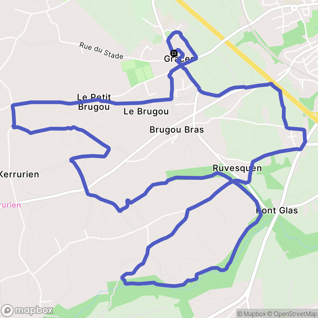 Grâces : carte du parcours de randonnée - France