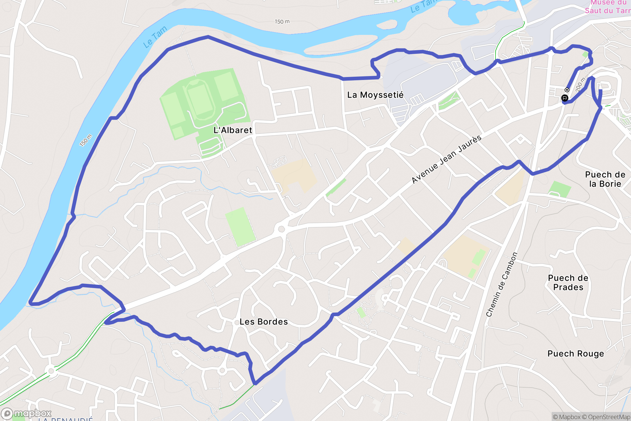 Saint-Juéry : carte du parcours de randonnée - France