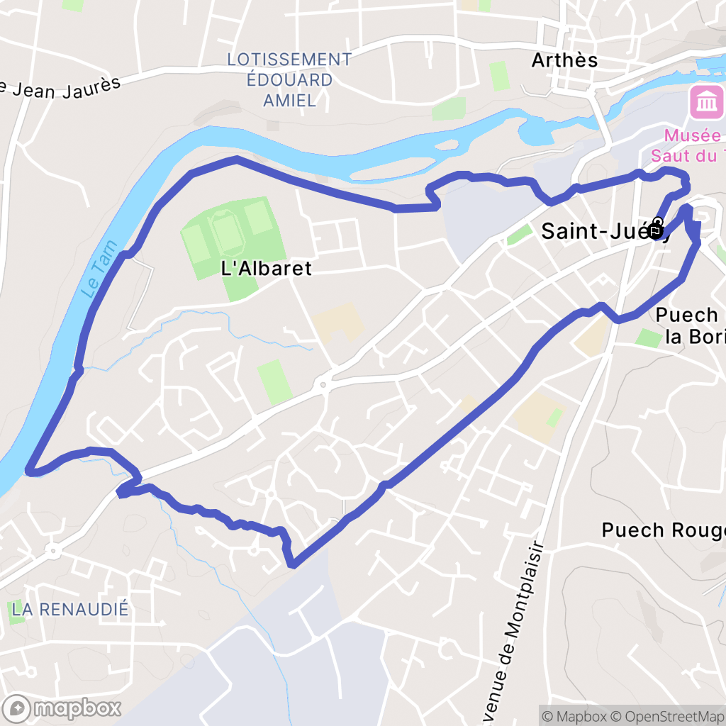 Saint-Juéry : carte du parcours de randonnée - France