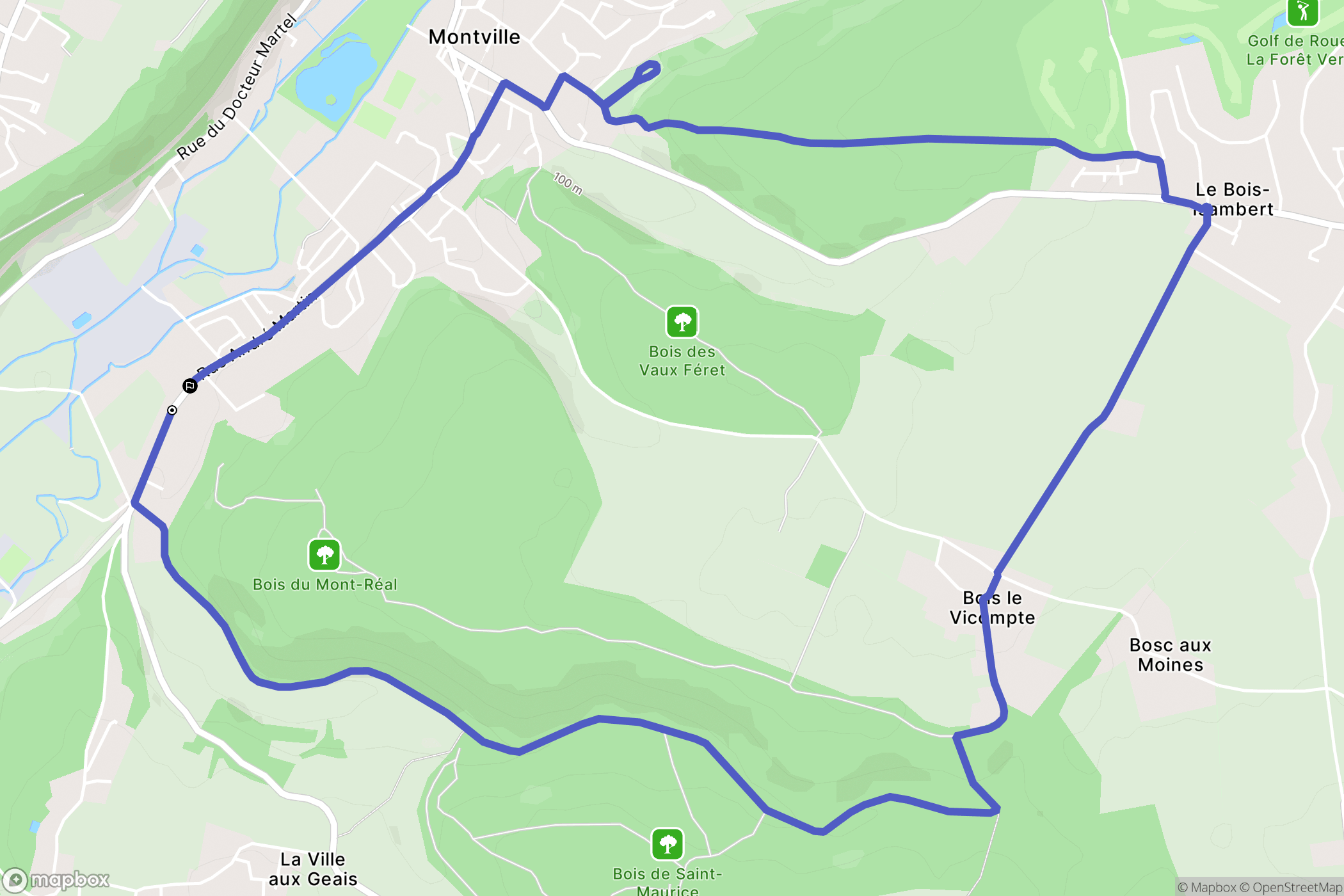 Montville : carte du parcours de randonnée - France
