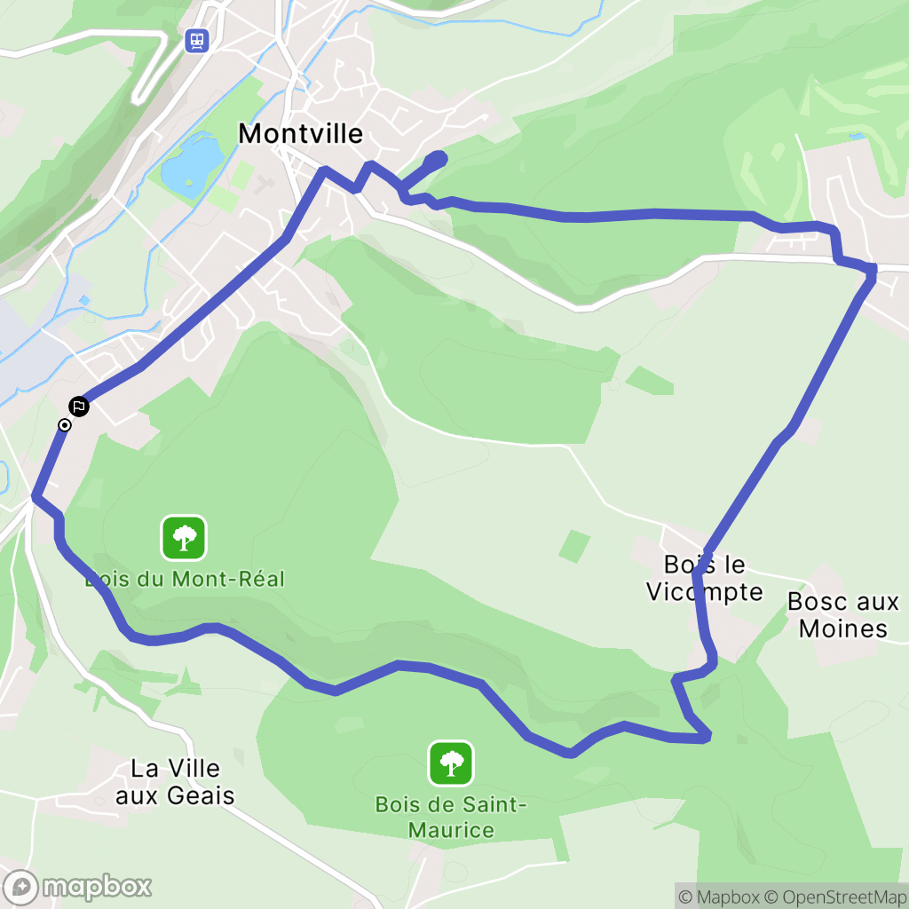 Montville : carte du parcours de randonnée - France