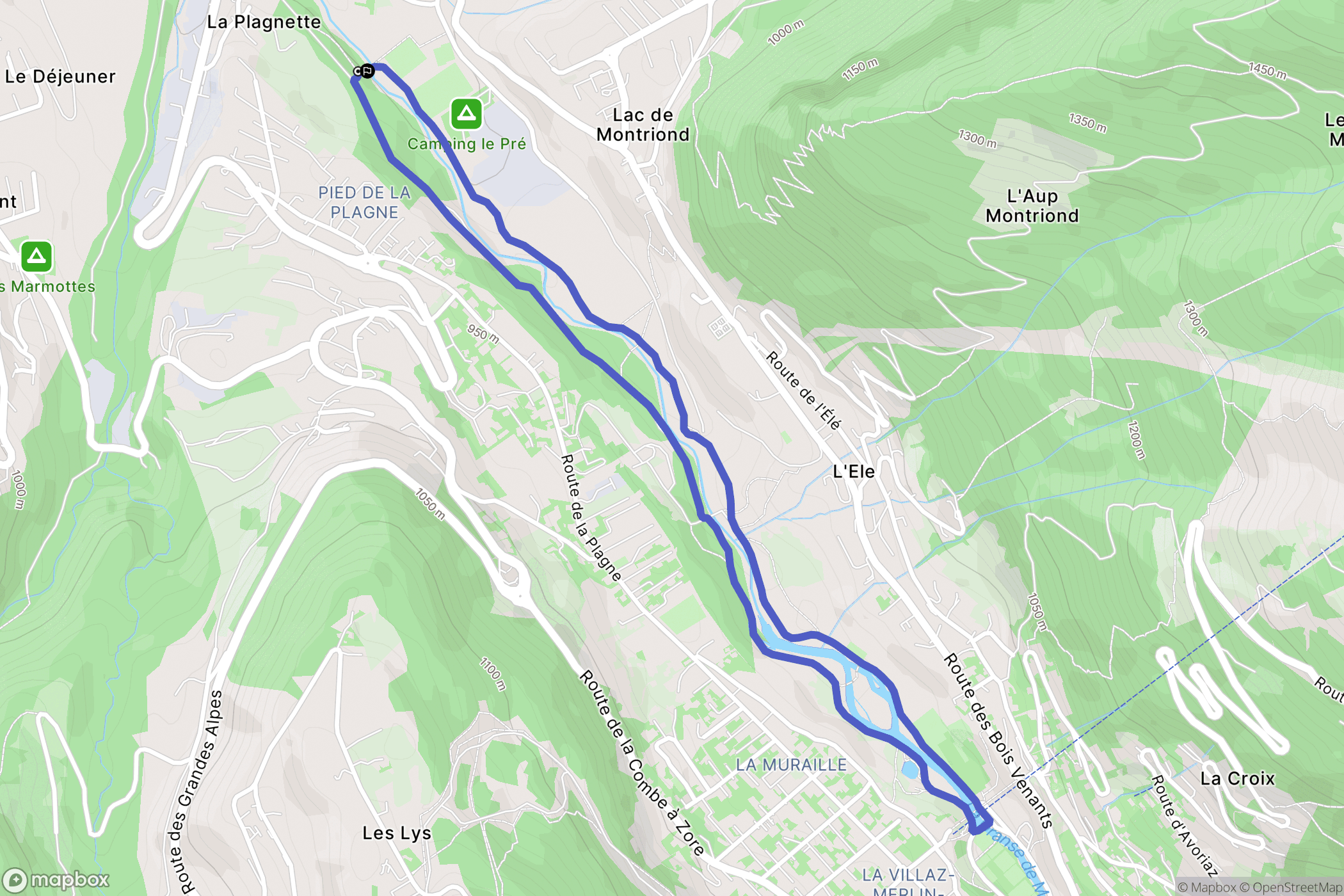 Montriond : carte du parcours de randonnée - France