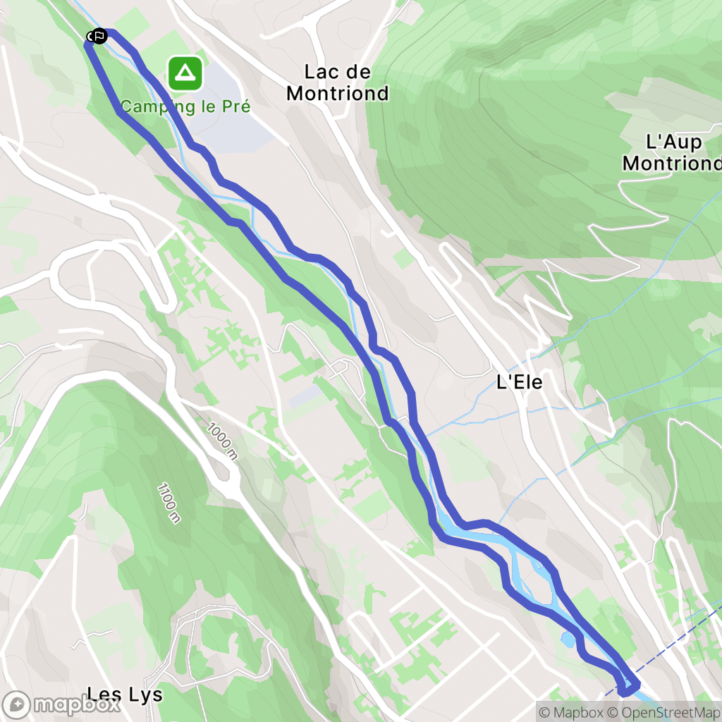 Montriond : carte du parcours de randonnée - France