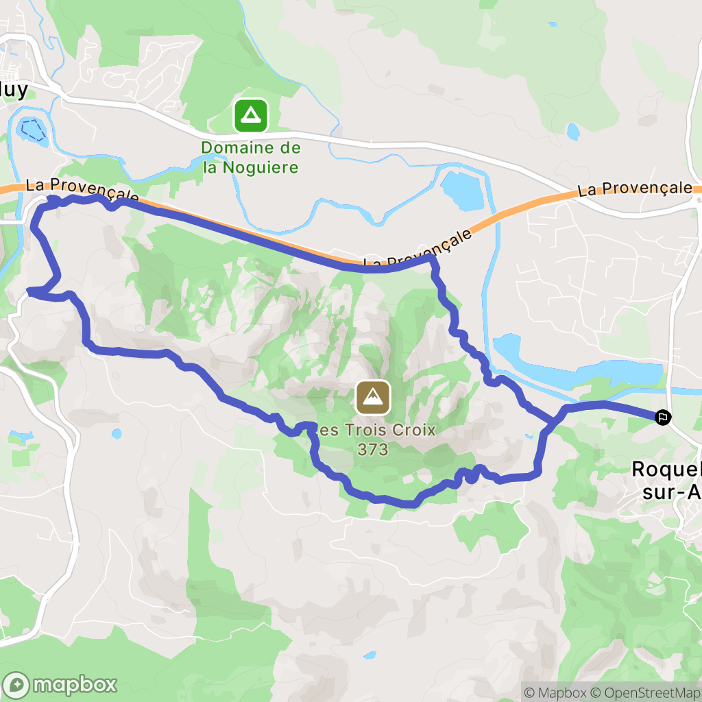 Roquebrune-sur-Argens : carte du parcours de randonnée - France