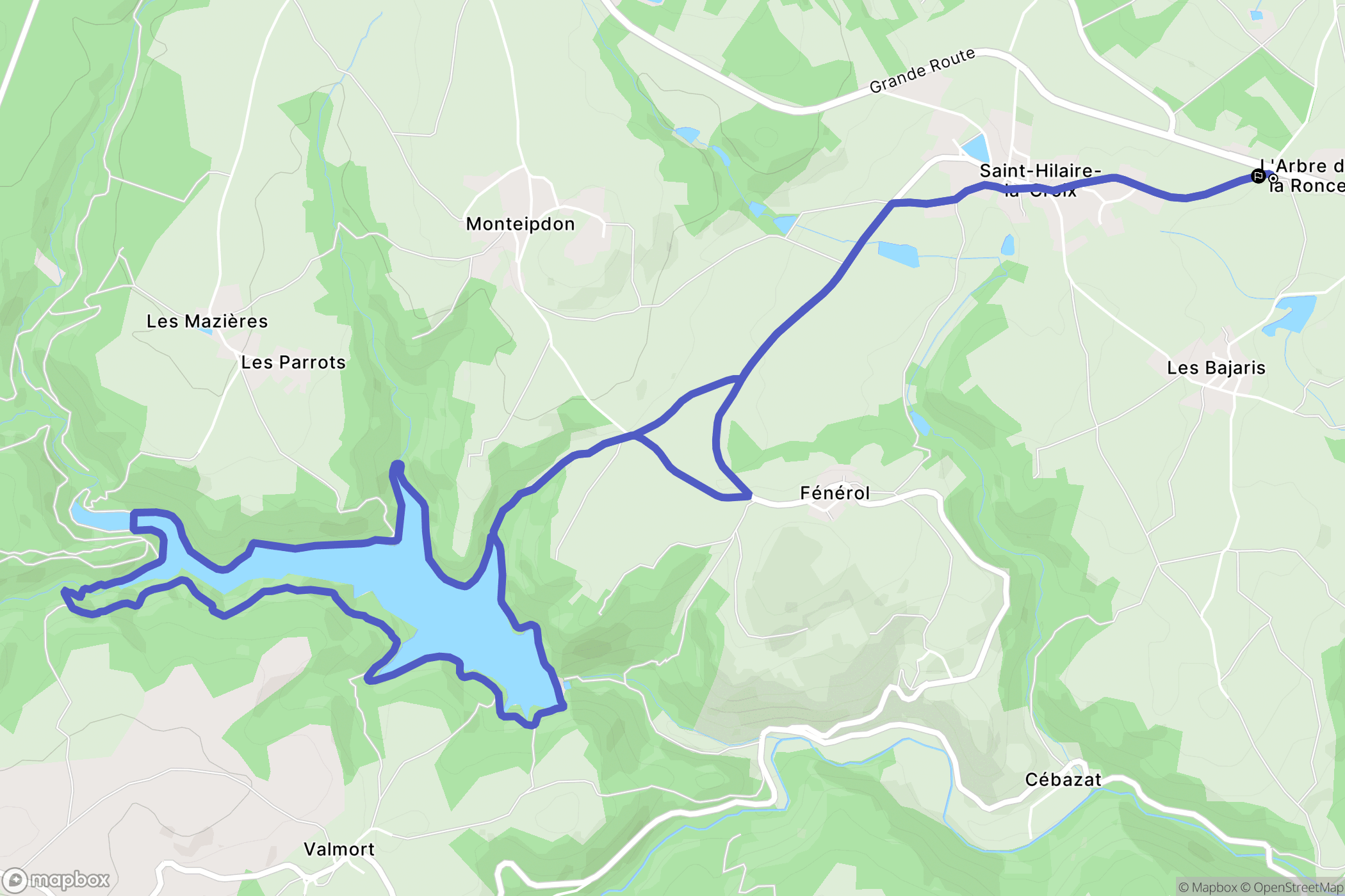 Saint-Hilaire-la-Croix : carte du parcours de randonnée - France