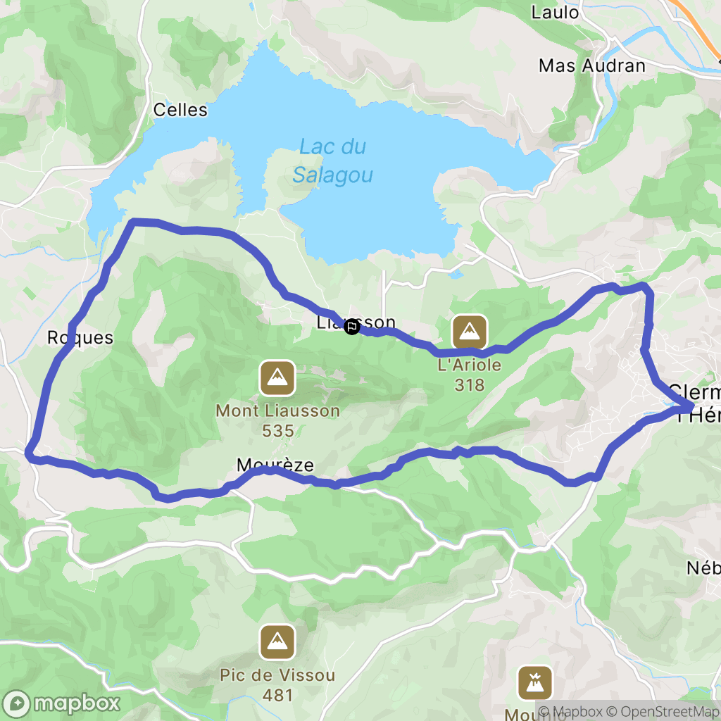 Liausson : carte du parcours de randonnée - France