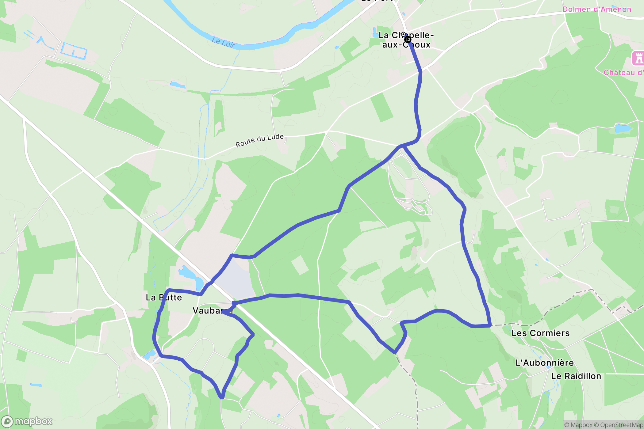 La Chapelle-aux-Choux : carte du parcours de randonnée - France