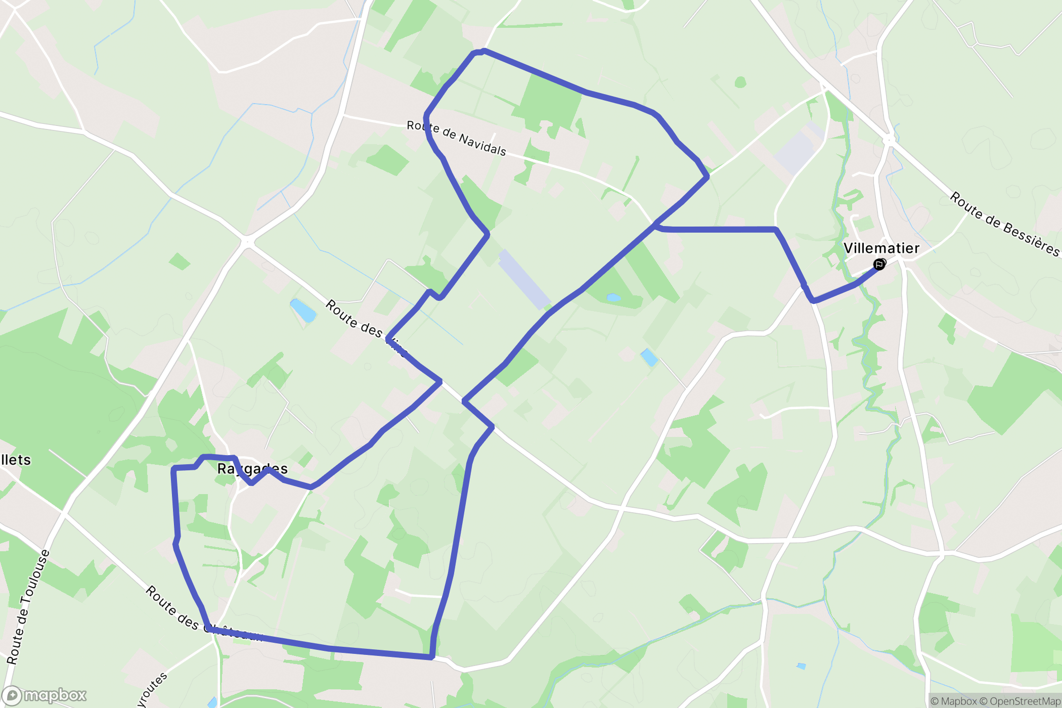 Villematier : carte du parcours de randonnée - France