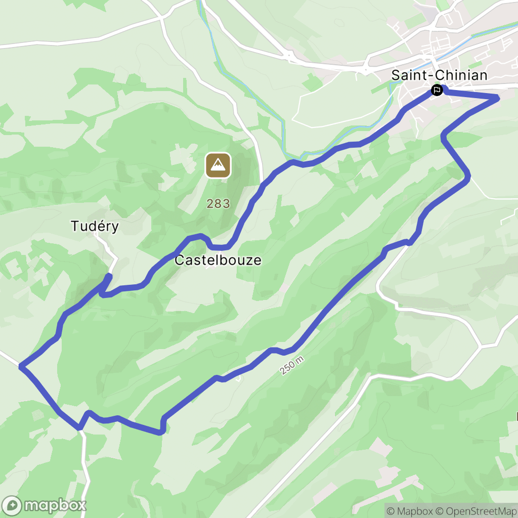 Saint-Chinian : carte du parcours de randonnée - France