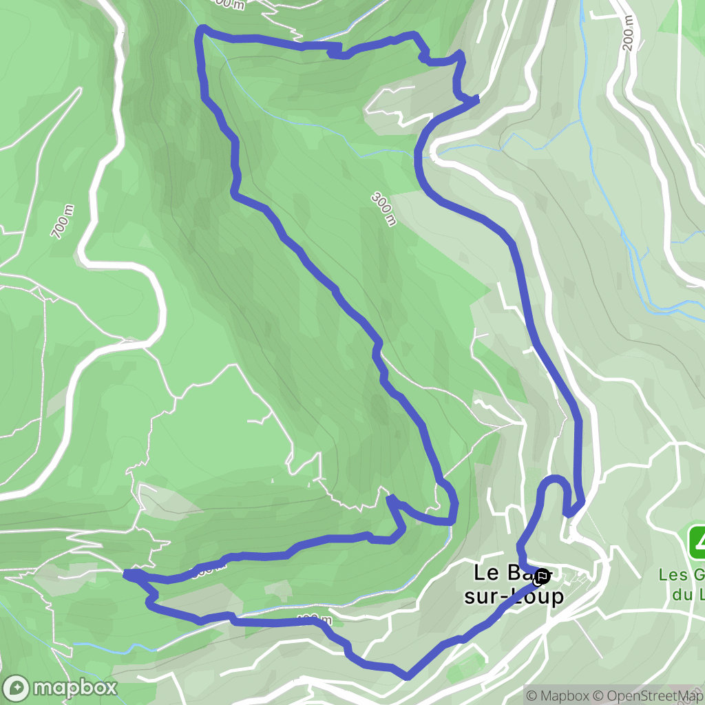 Le Bar-sur-Loup : carte du parcours de randonnée - France
