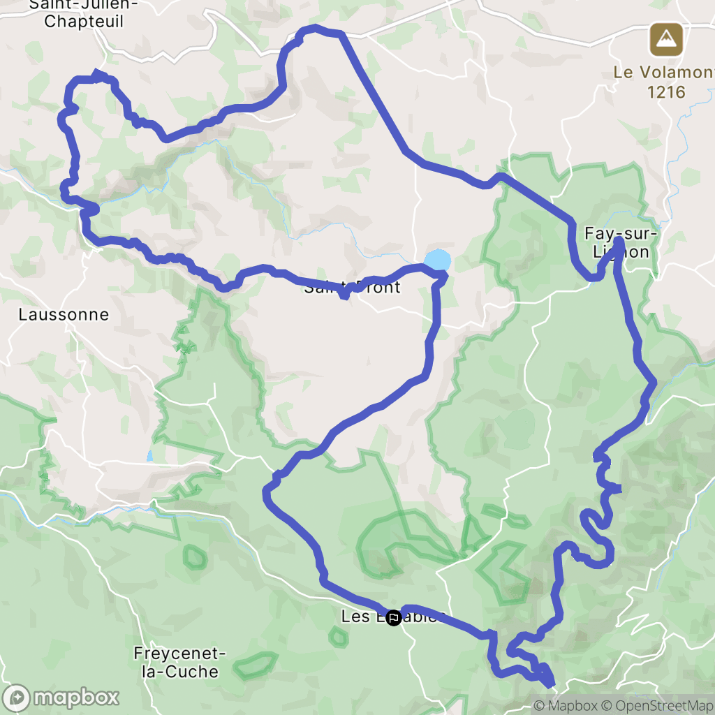 Les Estables : carte du parcours de randonnée - France