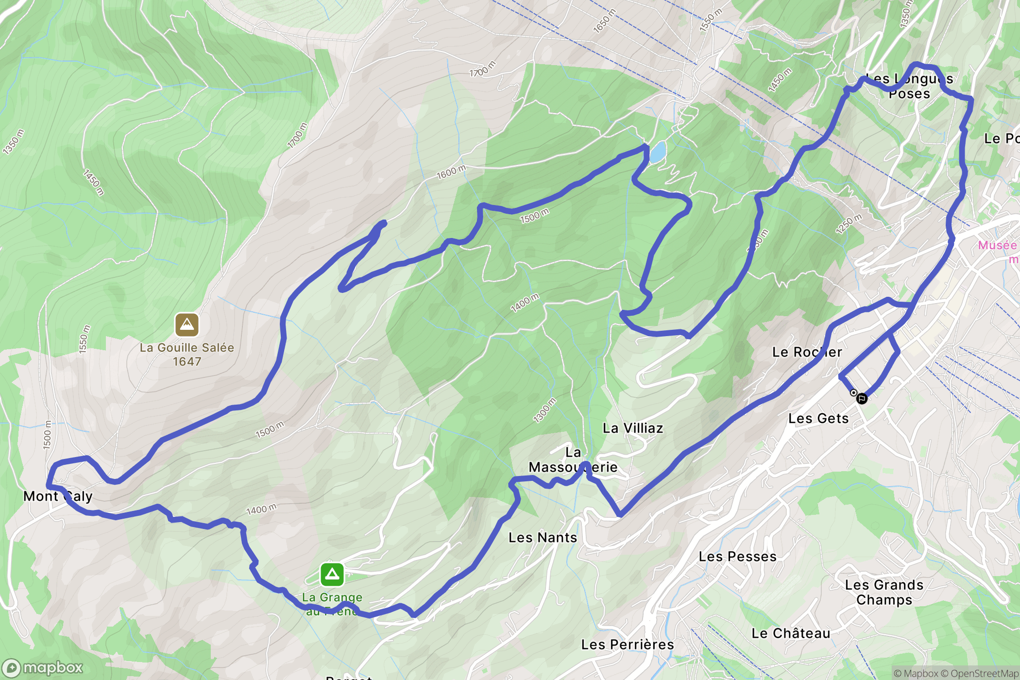 Les Gets : carte du parcours de randonnée - France