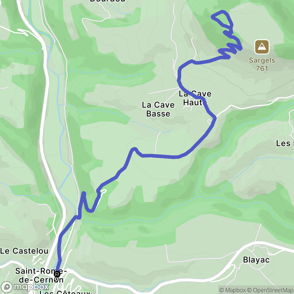 Saint-Rome-de-Cernon : carte du parcours de randonnée - France