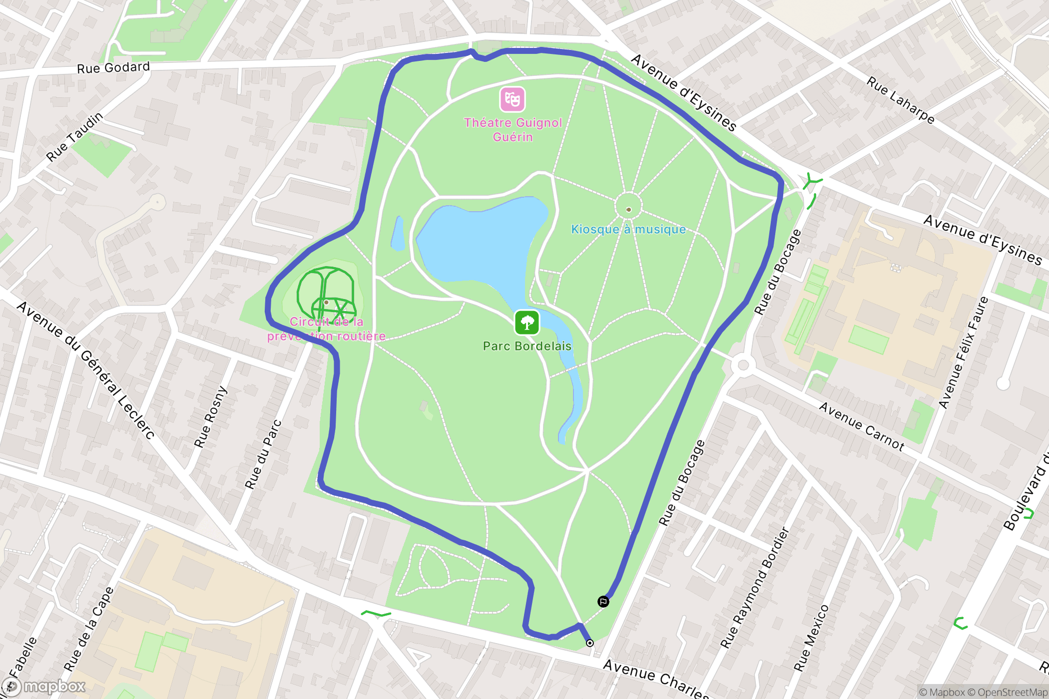Bordeaux : carte du parcours de randonnée - France
