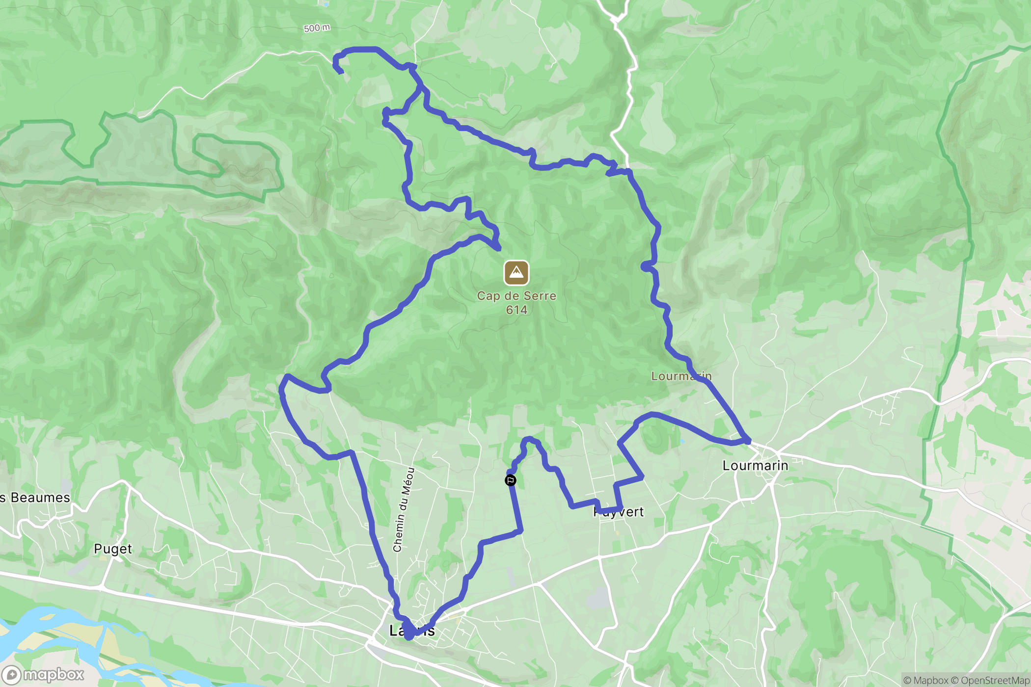 Puyvert : carte du parcours de randonnée - France